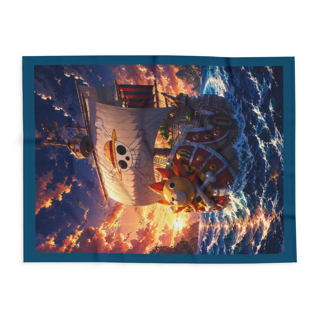 One piece Sunny Ship Anime Pirate Crew Fleece Throw