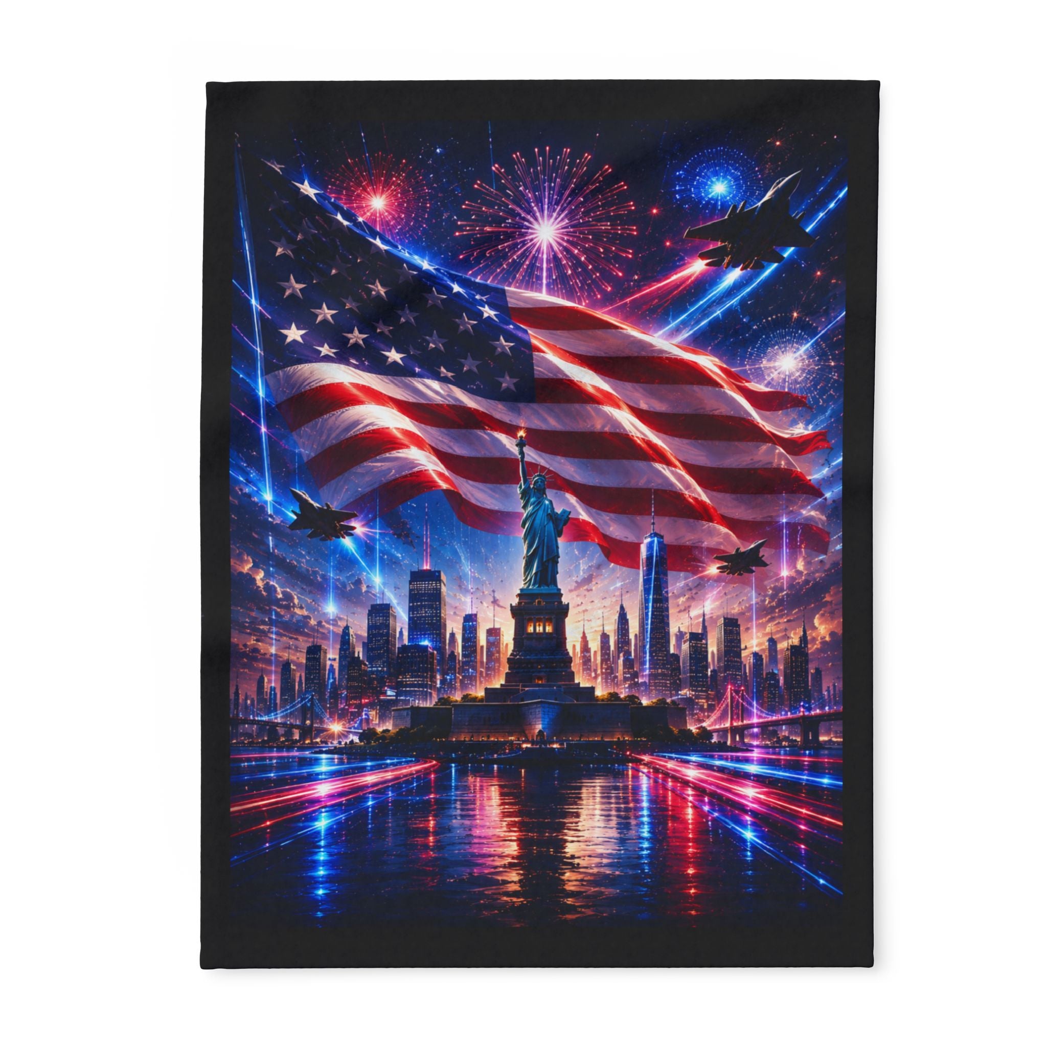 Patriotic Statue of Liberty Fleece Blanket