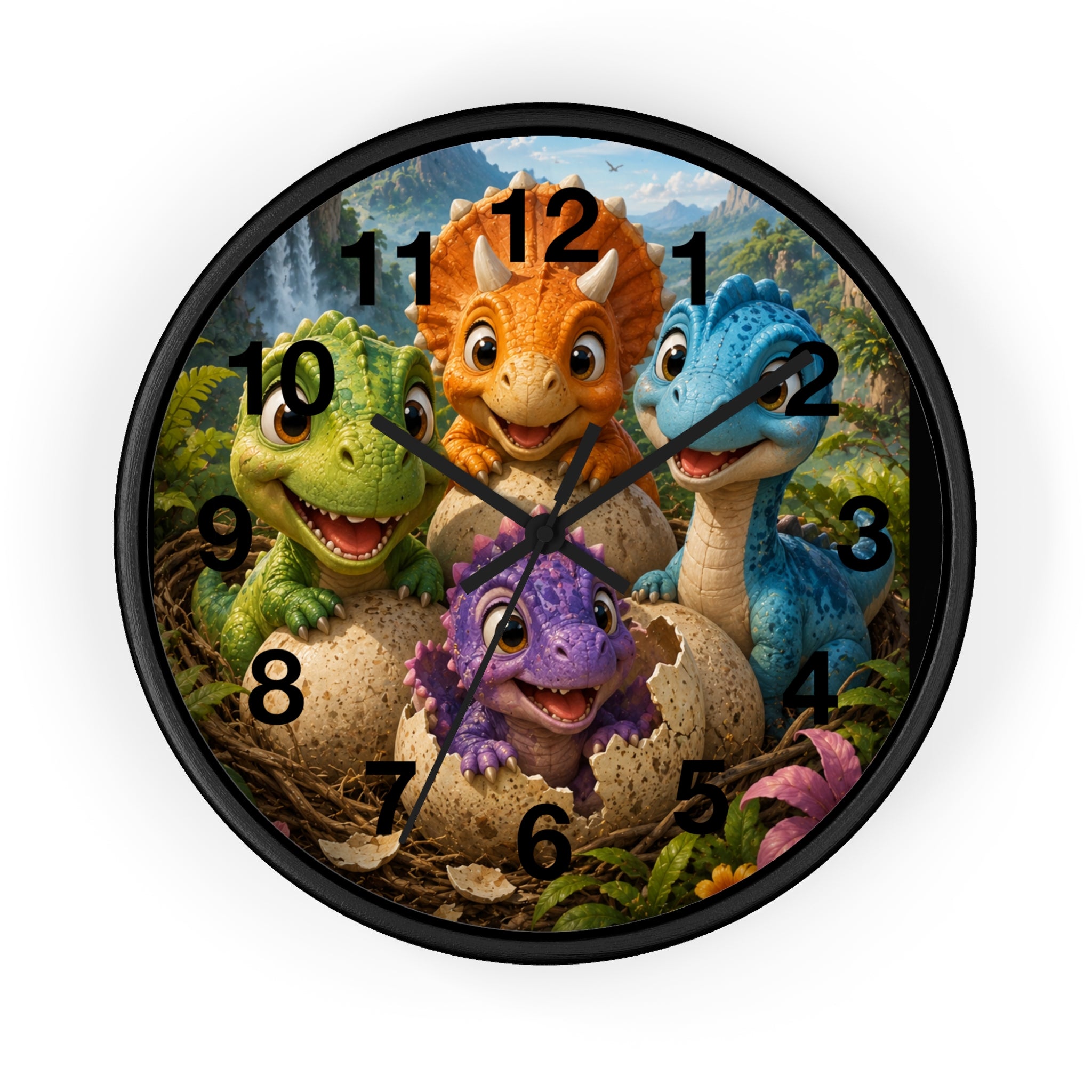 Cute Baby Dinosaurs Wall Clock