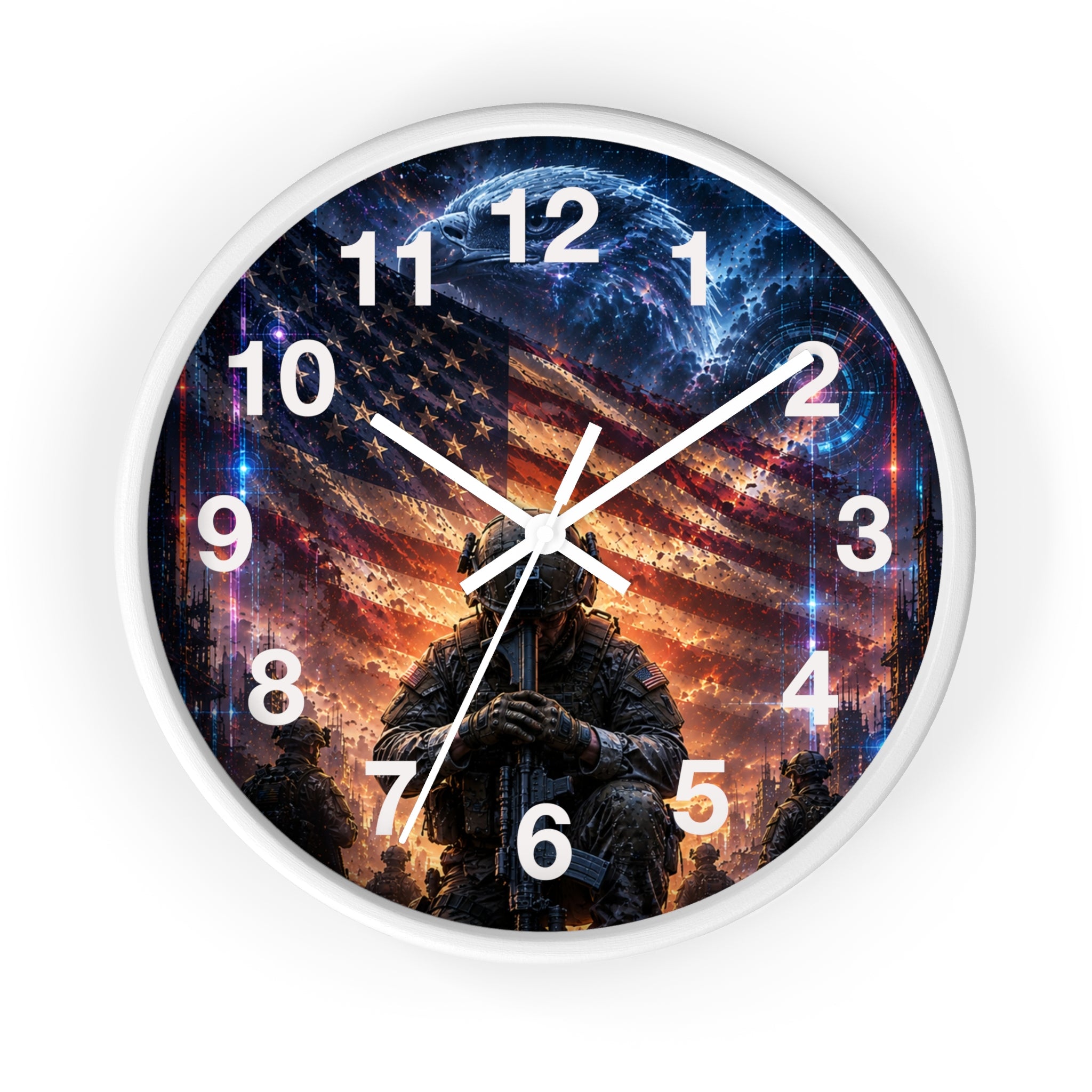 Patriotic Soldier Wall Clock