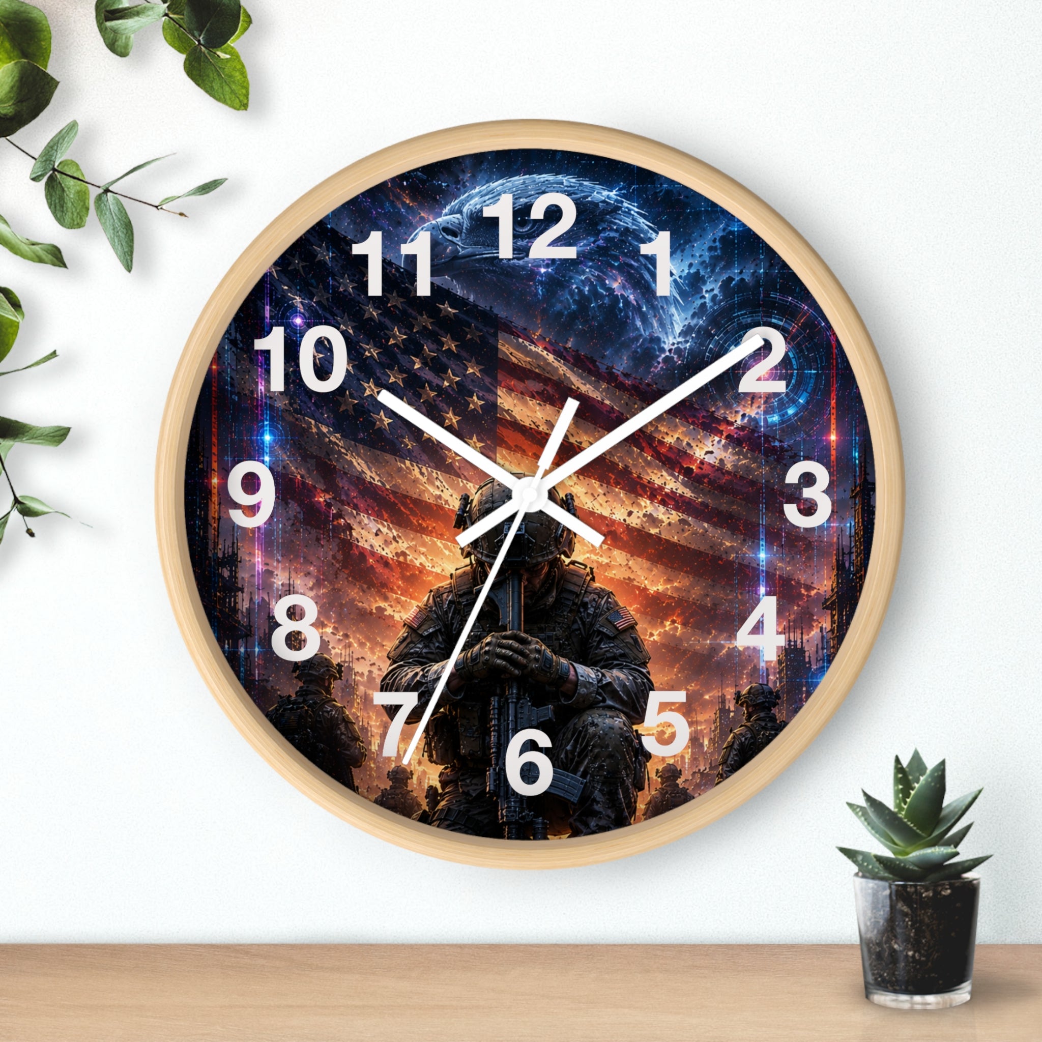 Patriotic Soldier Wall Clock