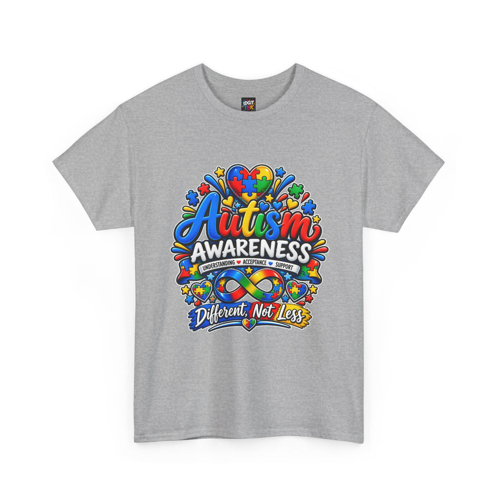 Autism Awareness T-Shirt – “Different, Not Less”