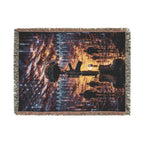 Fallen Soldier Battlefield Cross Memorial — Woven Throw Blanket product image 10 | Idgit Ink