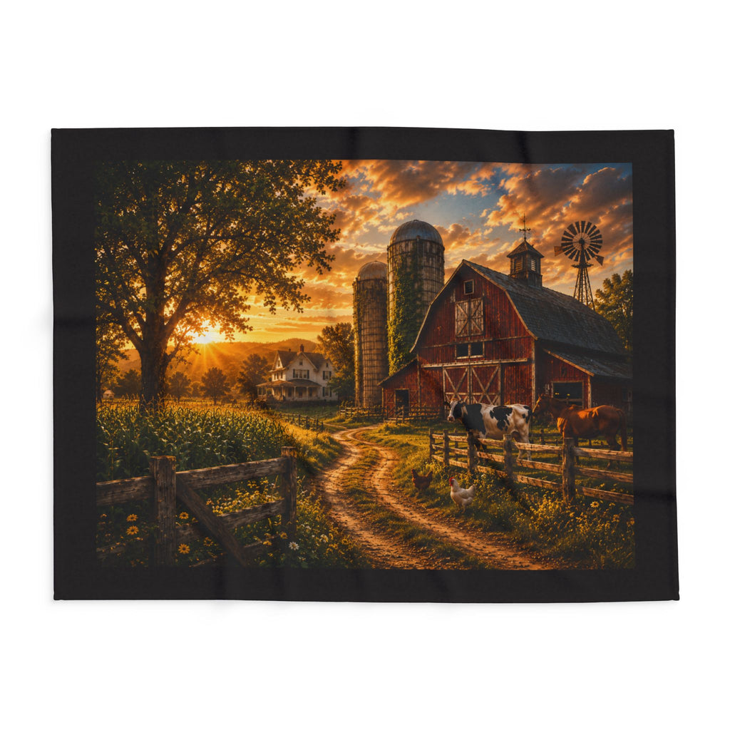 Sunset Farm Fleece Blanket