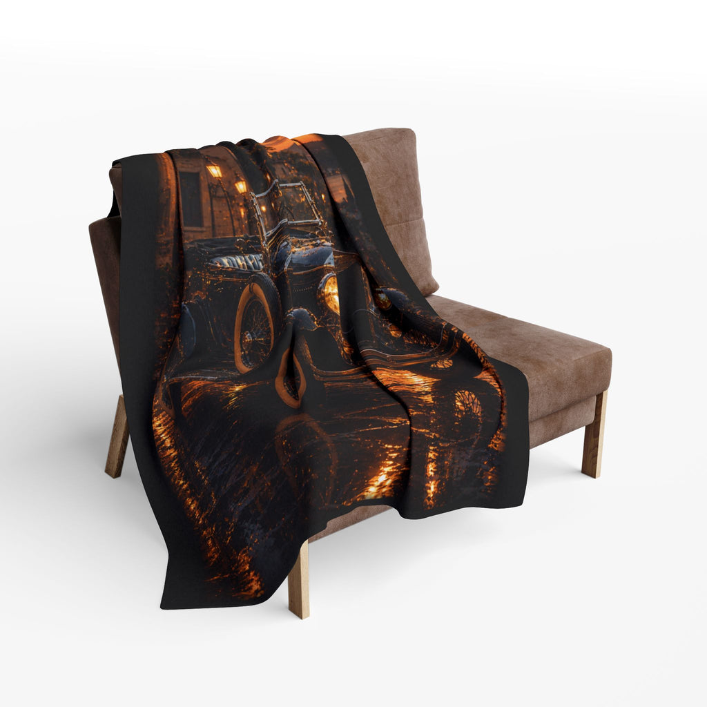 Vintage Car Sunset Fleece Blanket 29