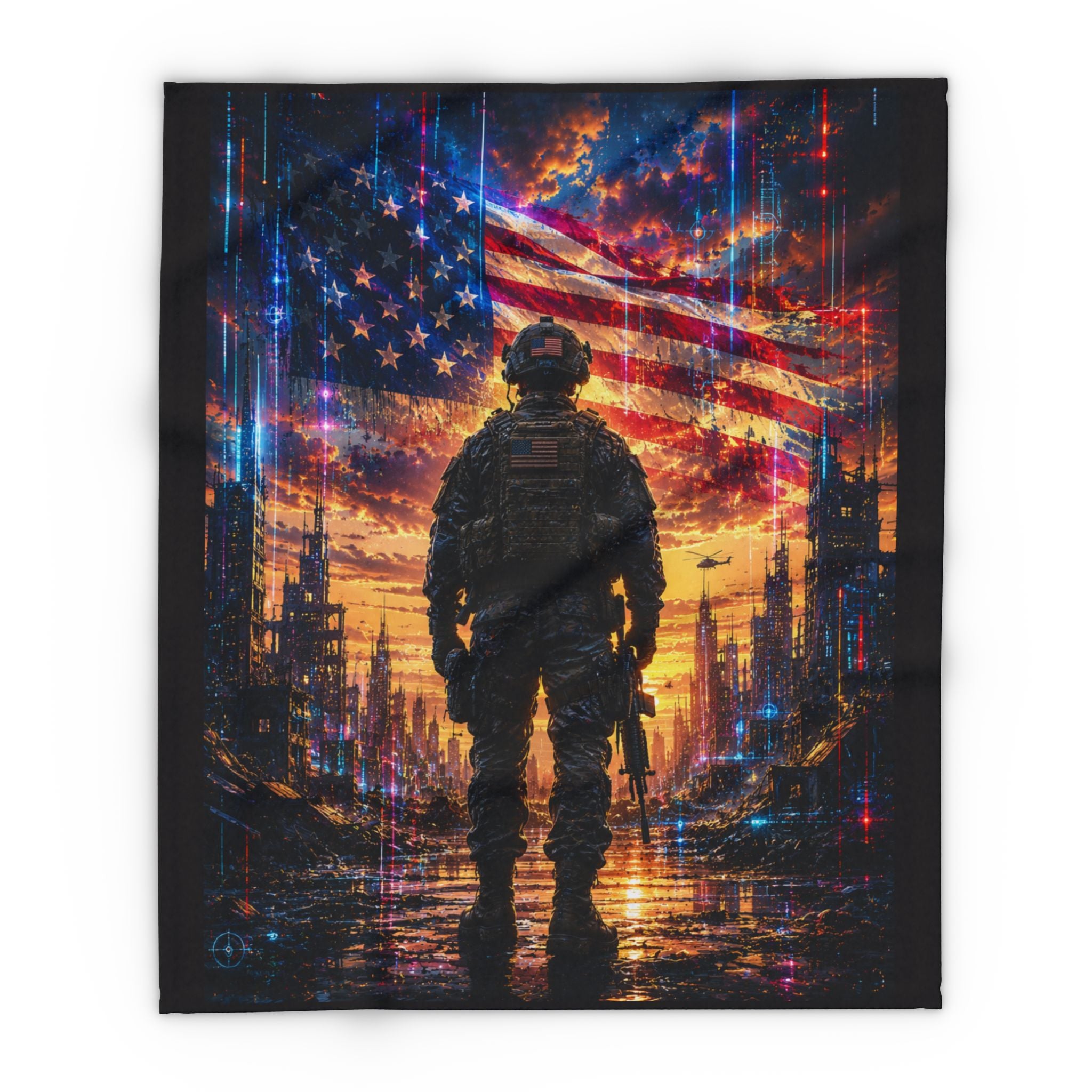 Veteran American Flag Fleece Blanket