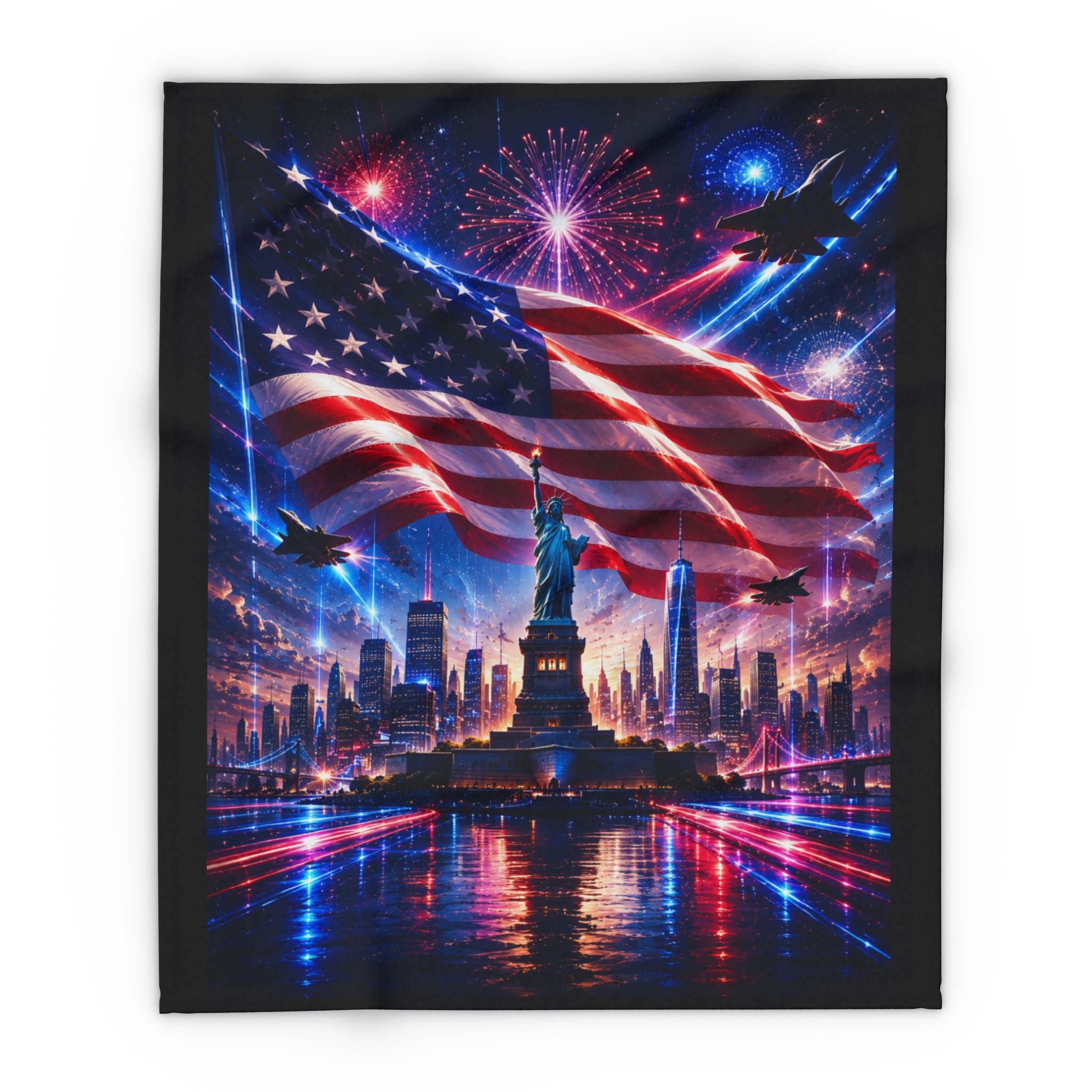 Patriotic Statue of Liberty Fleece Blanket