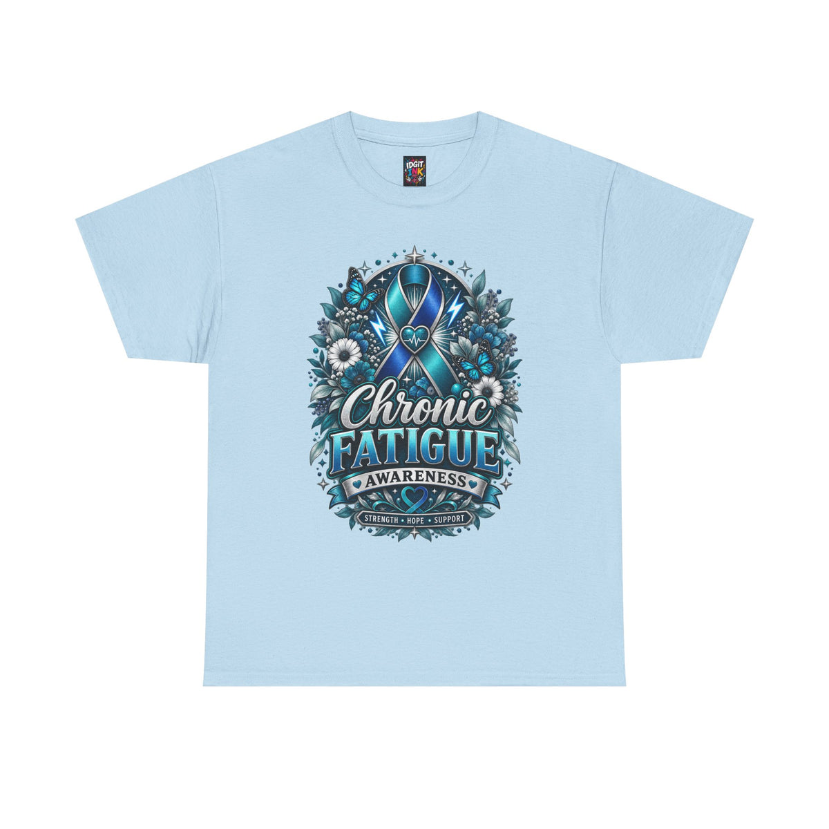 Chronic Fatigue Awareness Tee Blue Ribbon Support