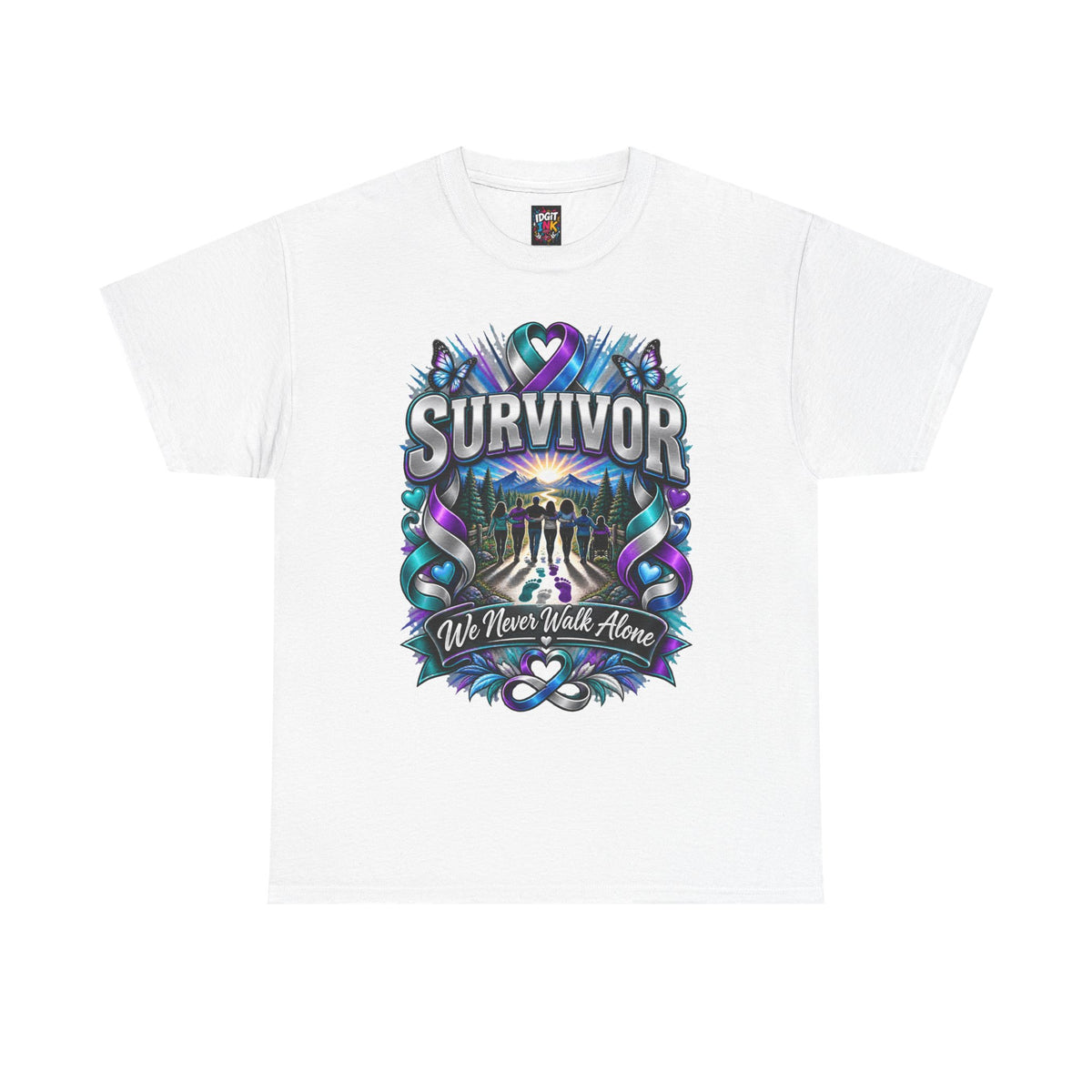 Survivor Support Tee "We Never Walk Alone"