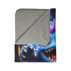 Cute Blue Monster Sherpa Blanket – Cozy Kids Fleece Throw — Sherpa Fleece Blanket product image 5 | Idgit Ink