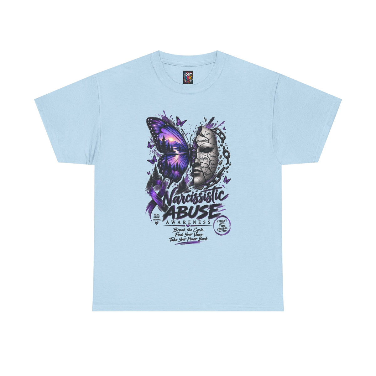 Narcissistic Abuse Awareness Purple Butterfly Support T-Shirt