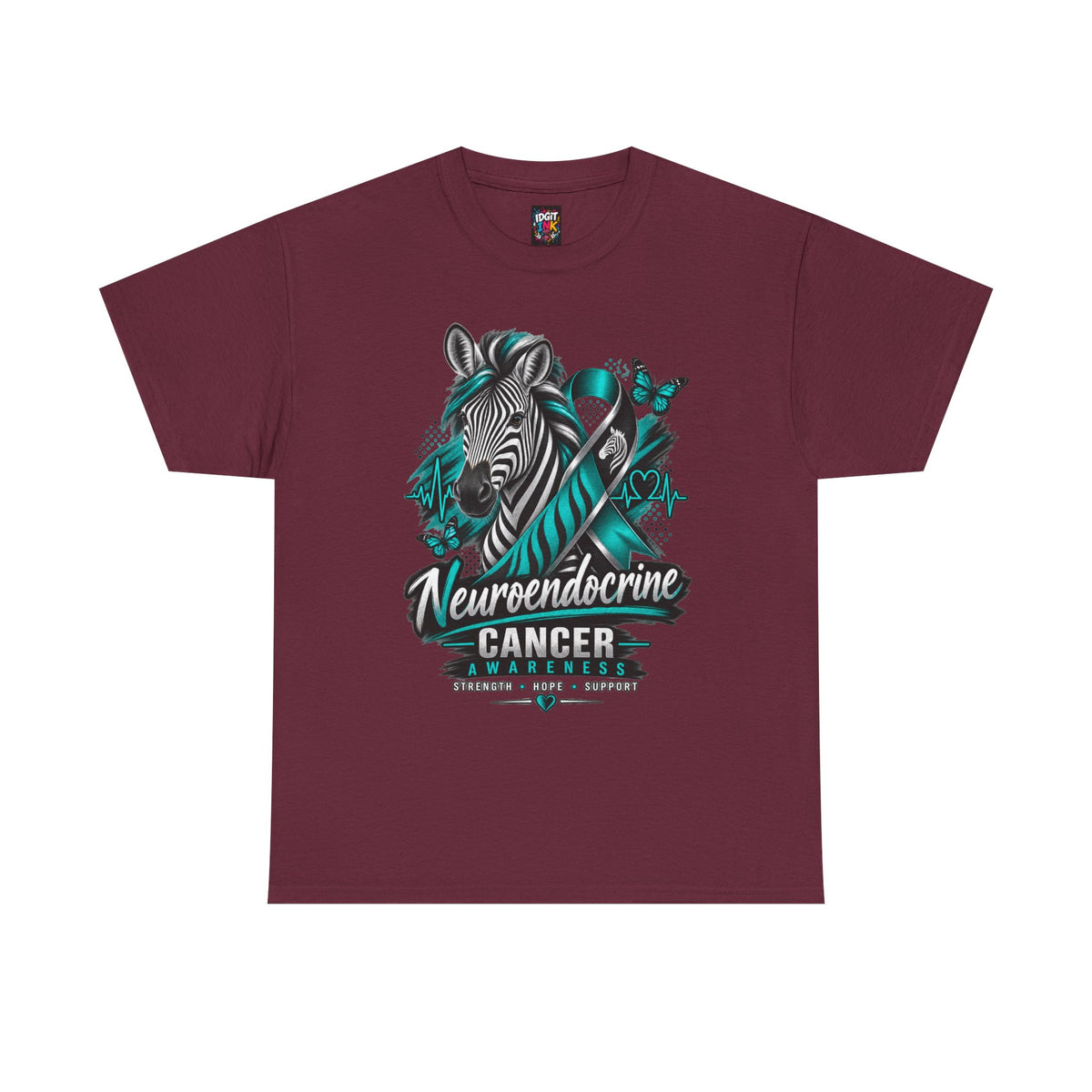Neuroendocrine Cancer Awareness Zebra Ribbon T-Shirt