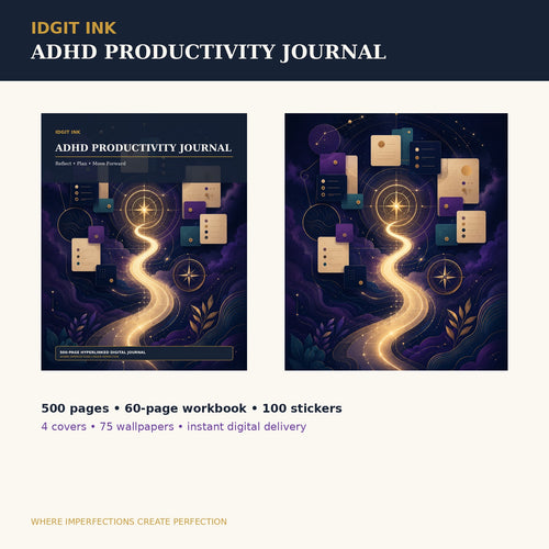 Idgit Ink ADHD Productivity digital journal — complete deluxe journal bundle overview