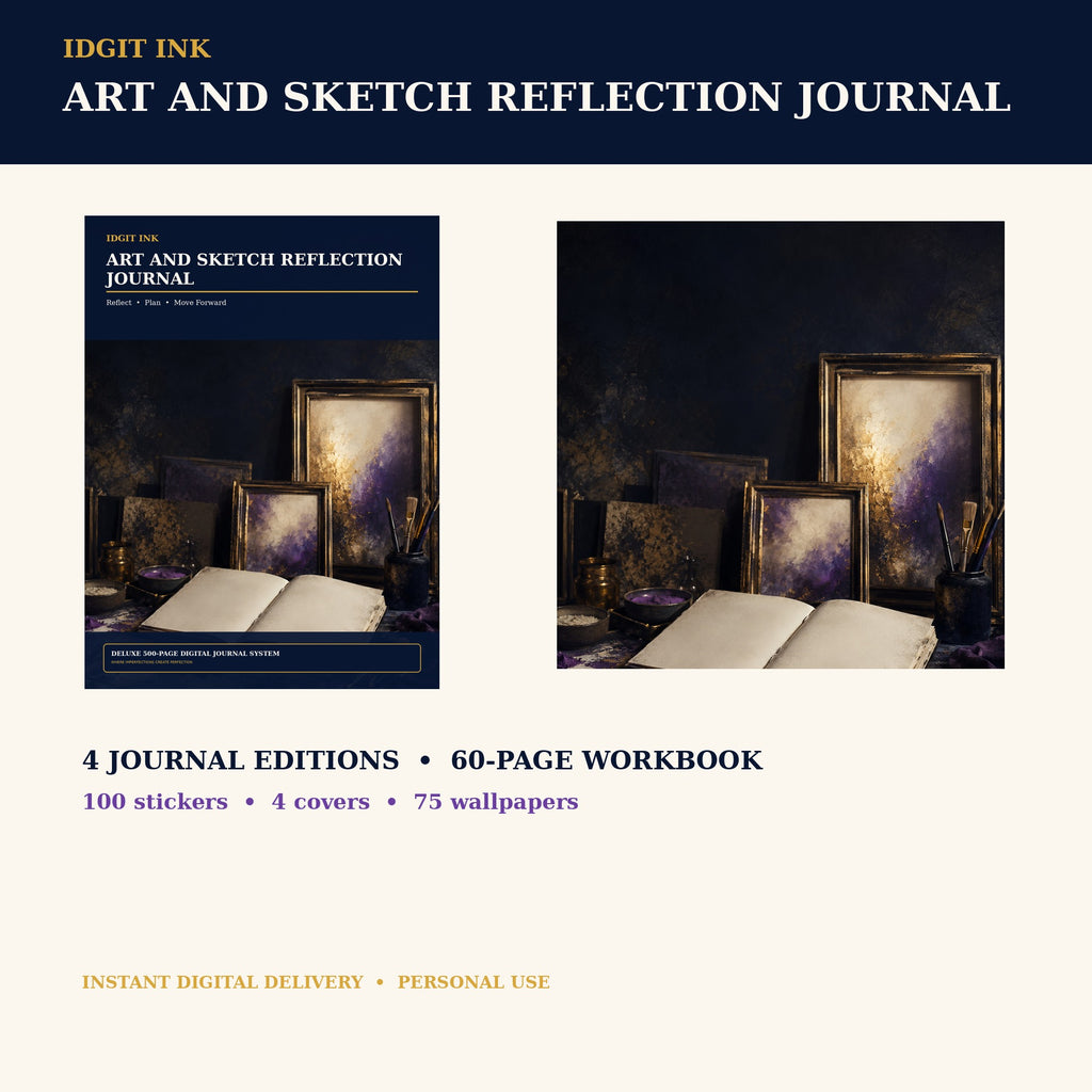 Idgit Ink Art and Sketch Reflection digital journal — complete deluxe journal bundle overview