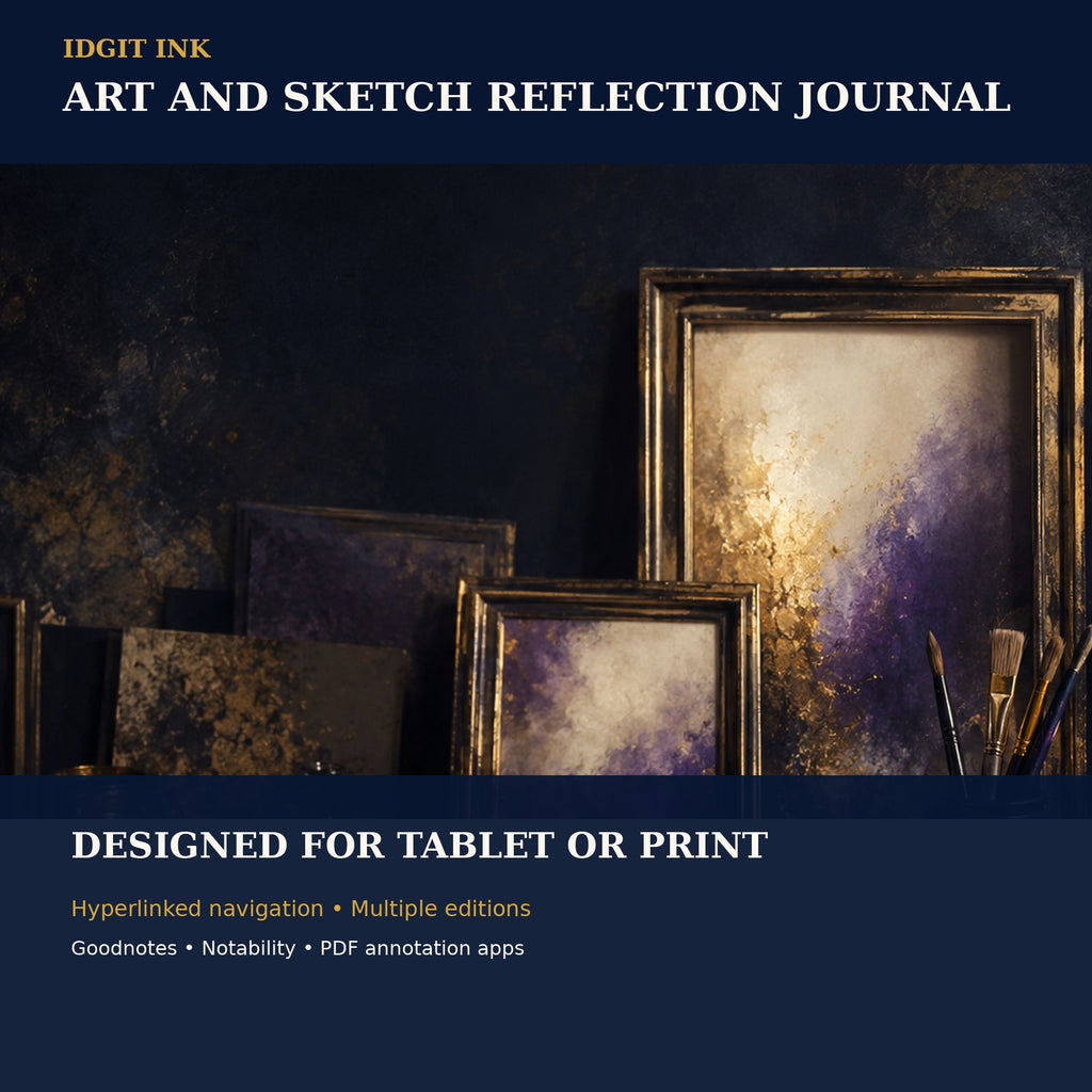 Idgit Ink Art and Sketch Reflection digital journal — 100 PNG digital stickers preview