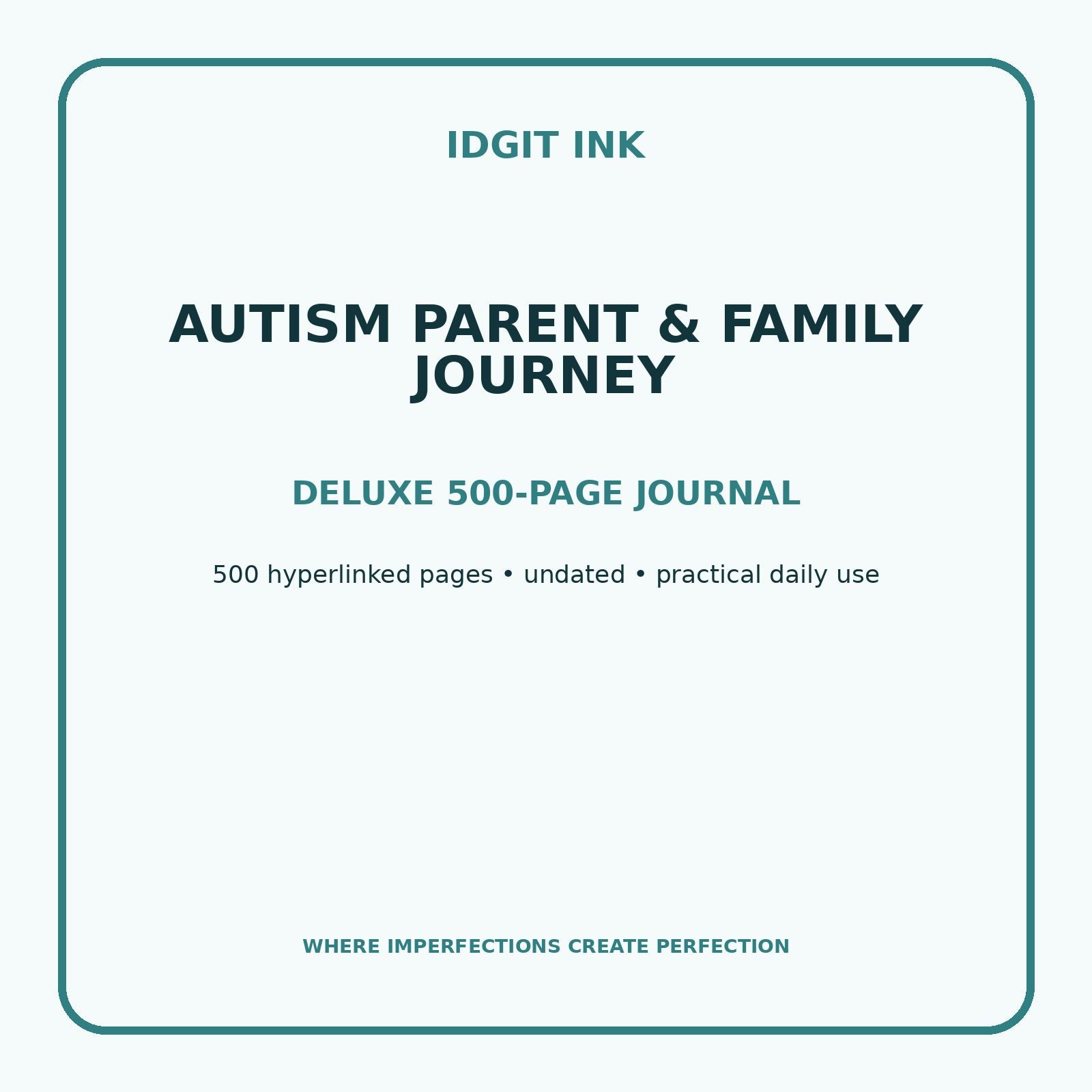 Autism Parent & Family Journey Digital Journal – Deluxe 500-Page Planner — listing image 1 of 4