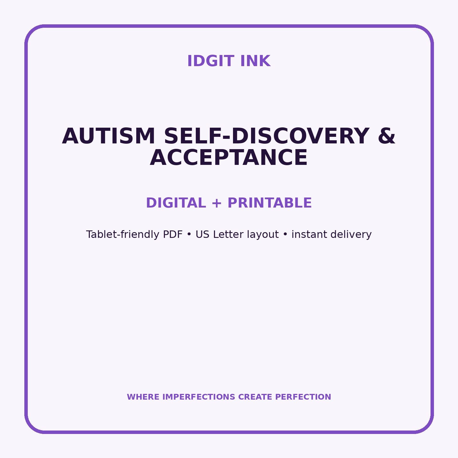 Autism Self-Discovery & Acceptance Digital Journal – Deluxe 500-Page Planner — listing image 4 of 4