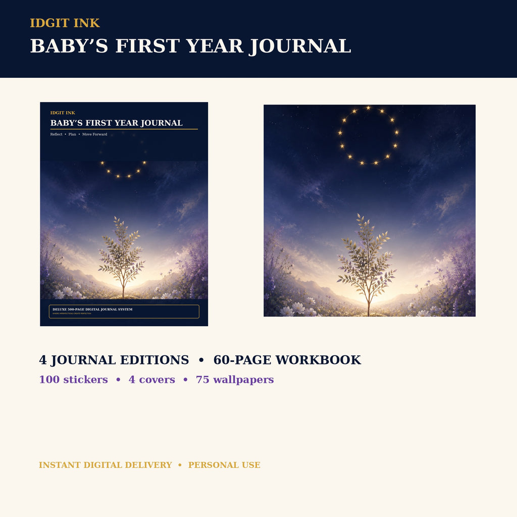 Idgit Ink Baby’s First-Year digital journal — complete deluxe journal bundle overview