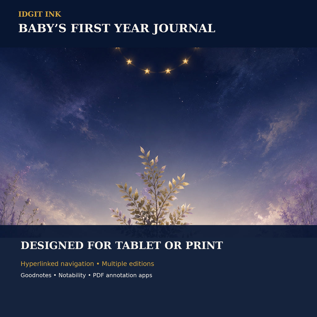 Idgit Ink Baby’s First-Year digital journal — 100 PNG digital stickers preview