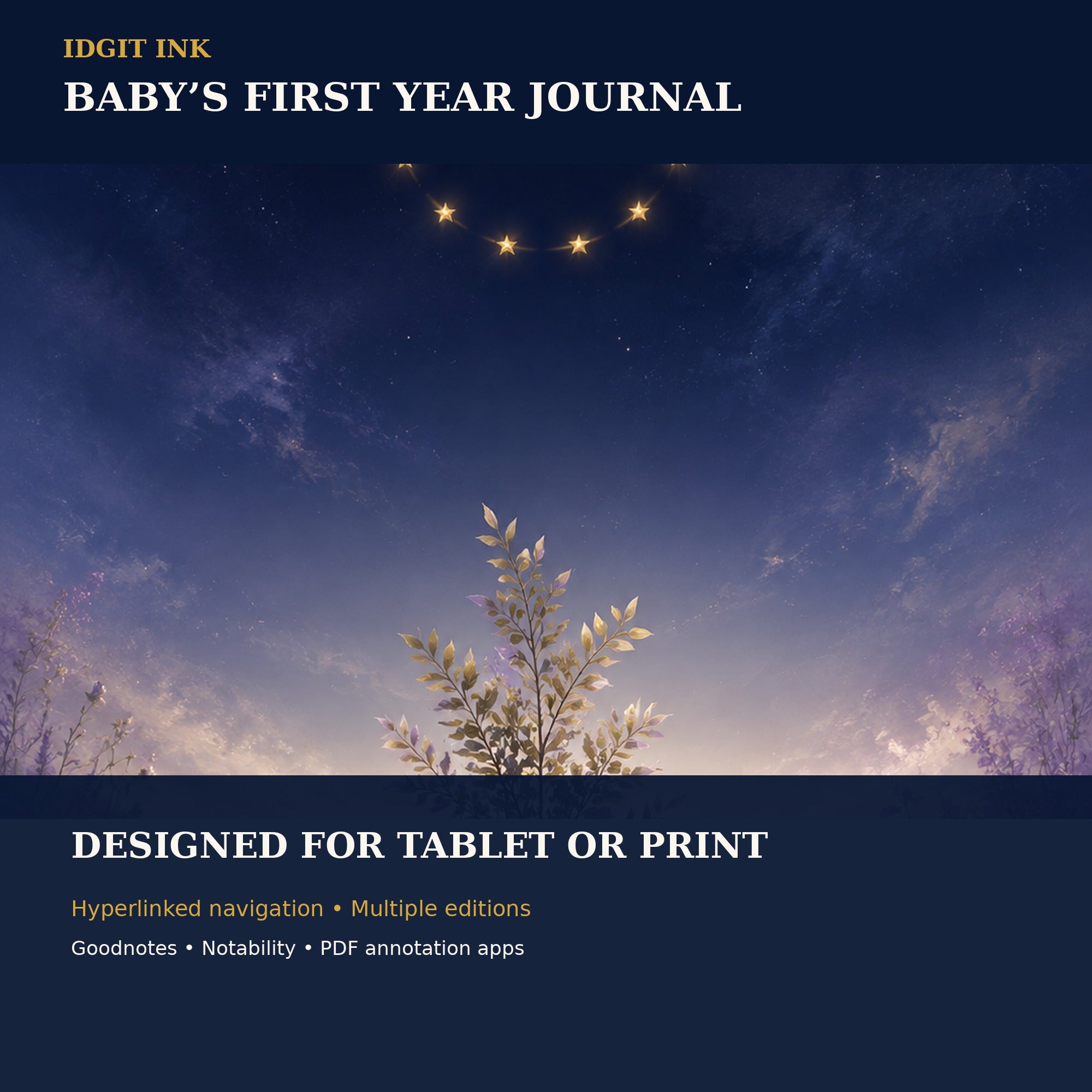 Idgit Ink Baby’s First-Year digital journal — 100 PNG digital stickers preview