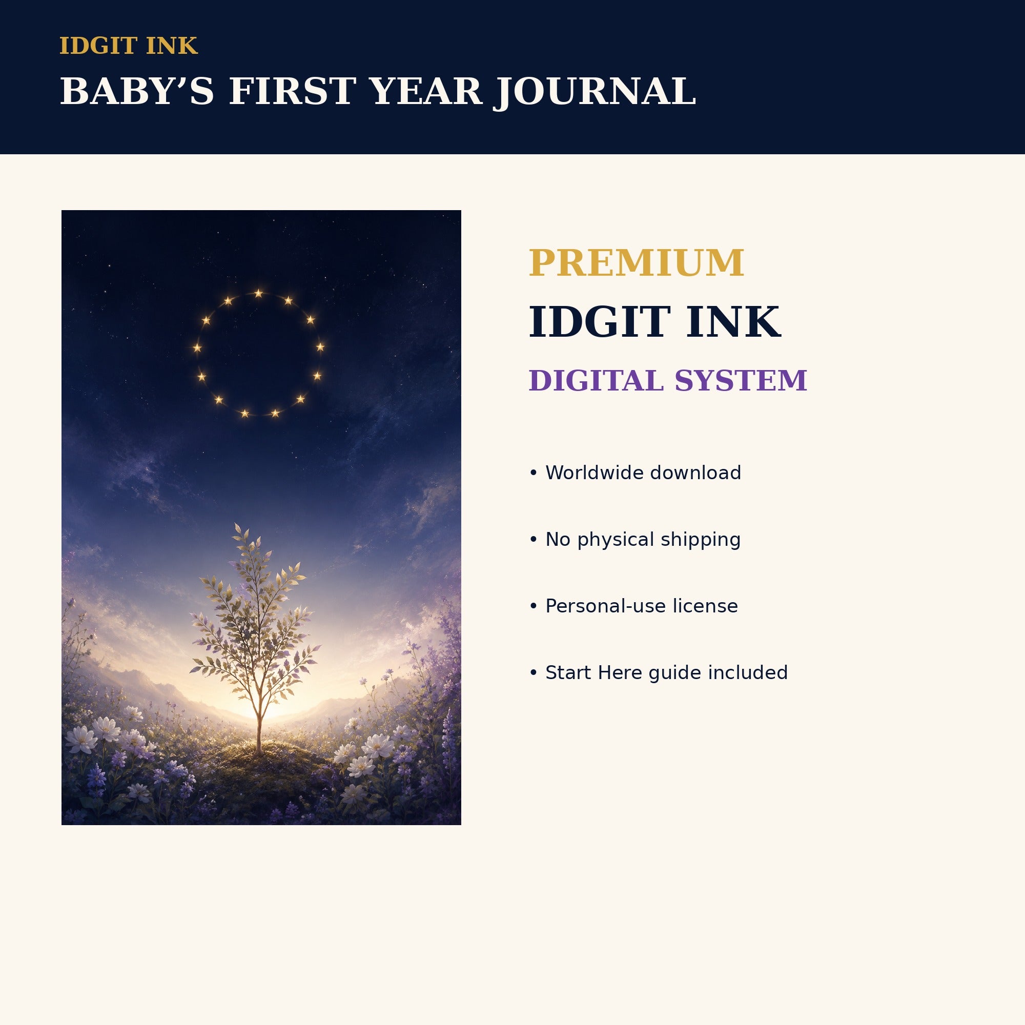 Idgit Ink Baby’s First-Year digital journal — 75 device wallpapers preview