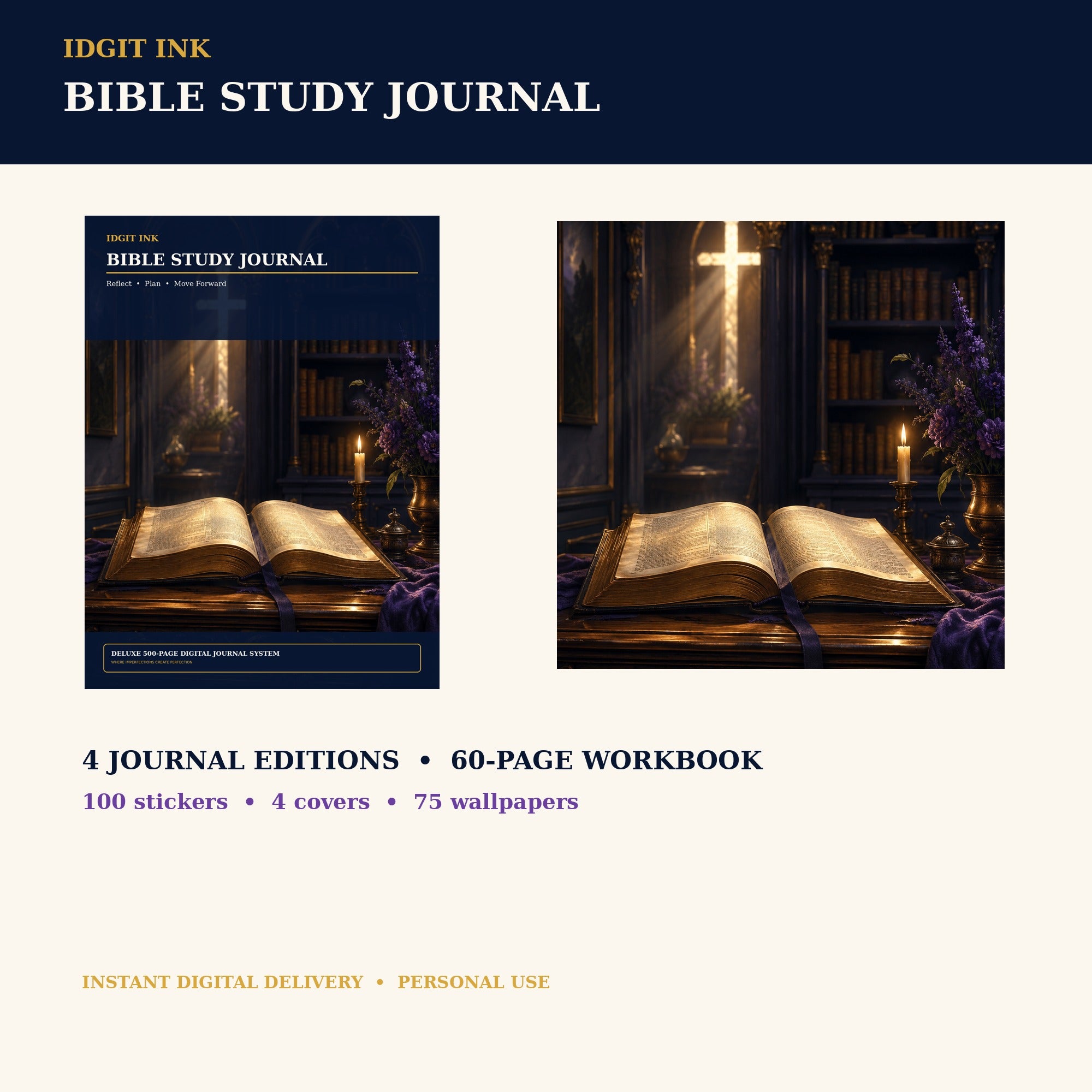 Idgit Ink Bible Study digital journal — complete deluxe journal bundle overview