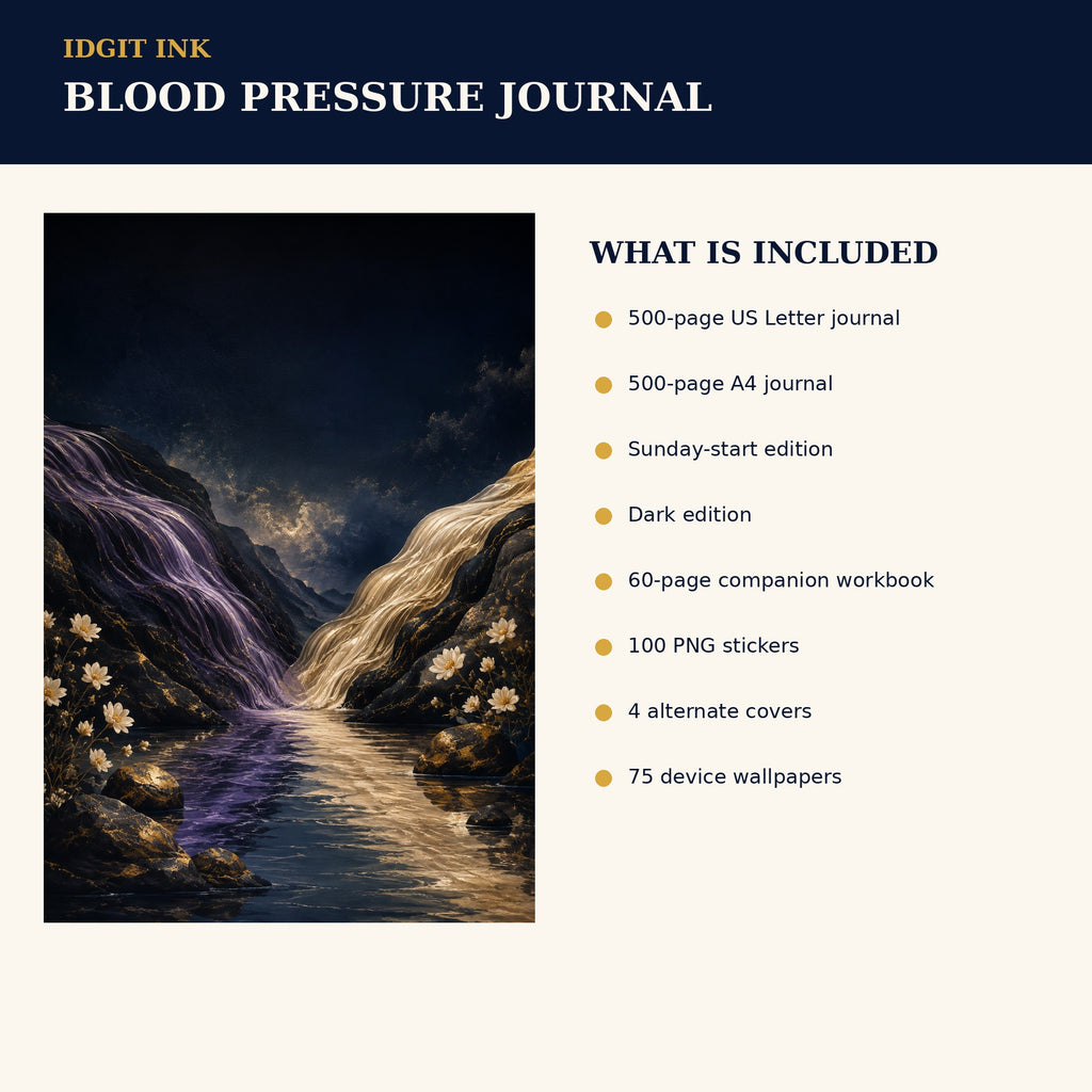 Idgit Ink Blood-Pressure digital journal — four alternate journal covers