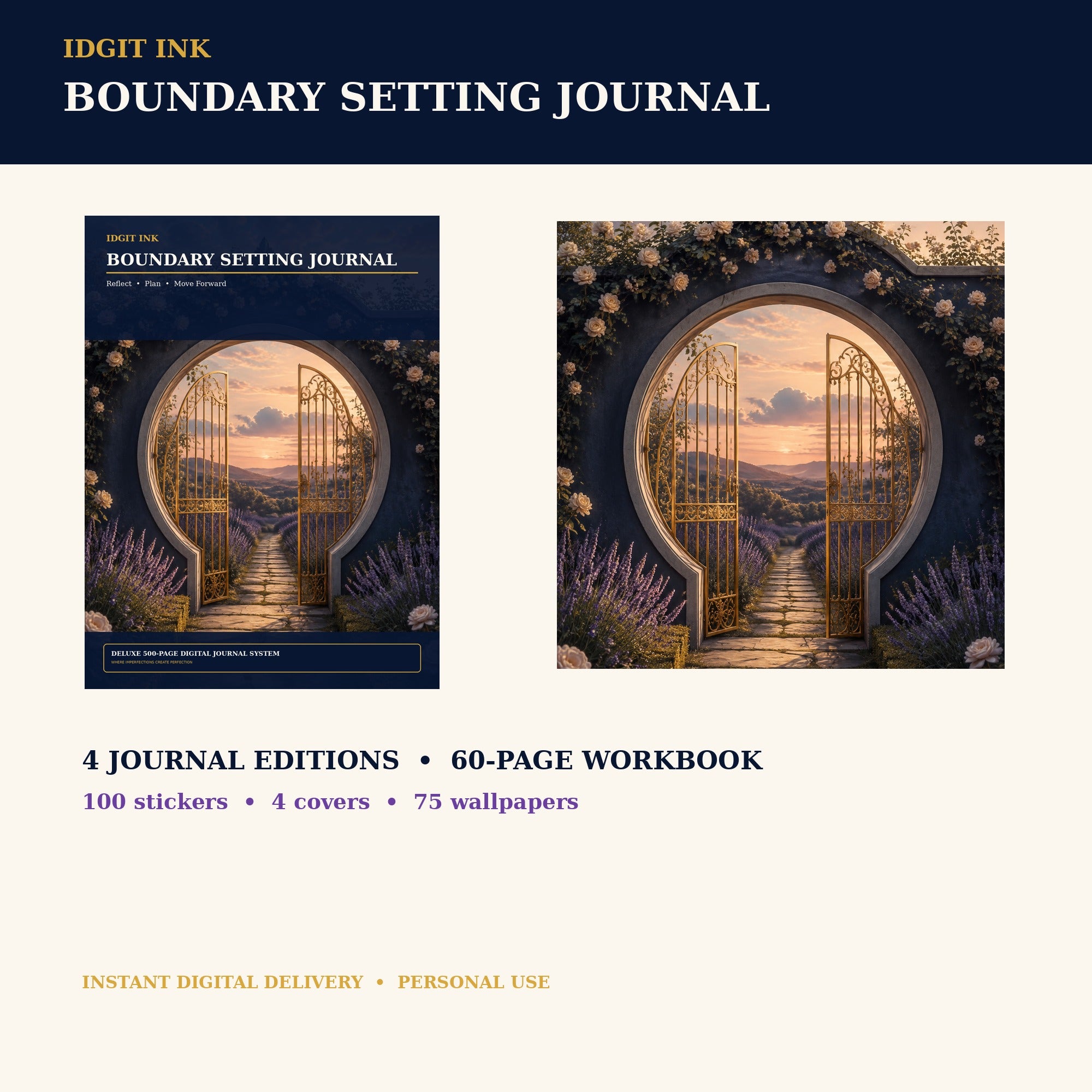 Idgit Ink Boundary-Setting digital journal — complete deluxe journal bundle overview