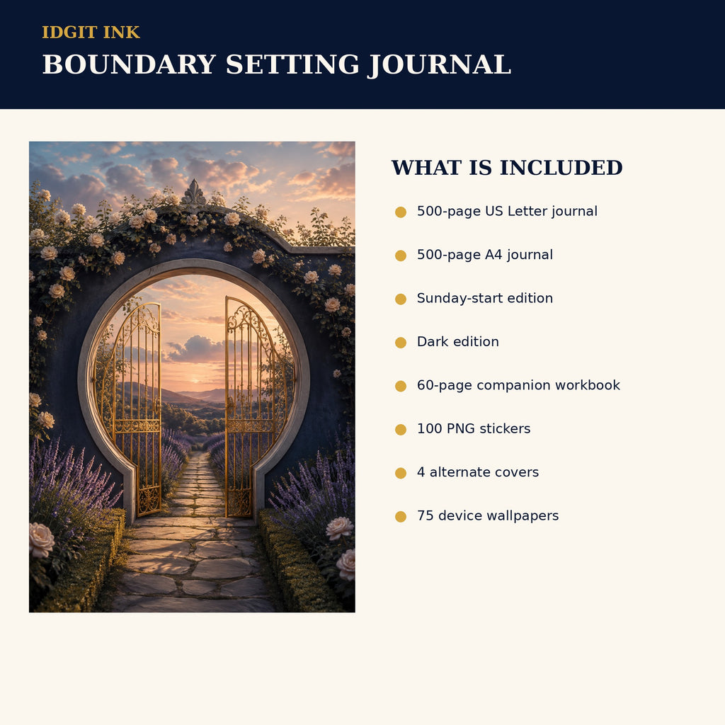 Idgit Ink Boundary-Setting digital journal — four alternate journal covers