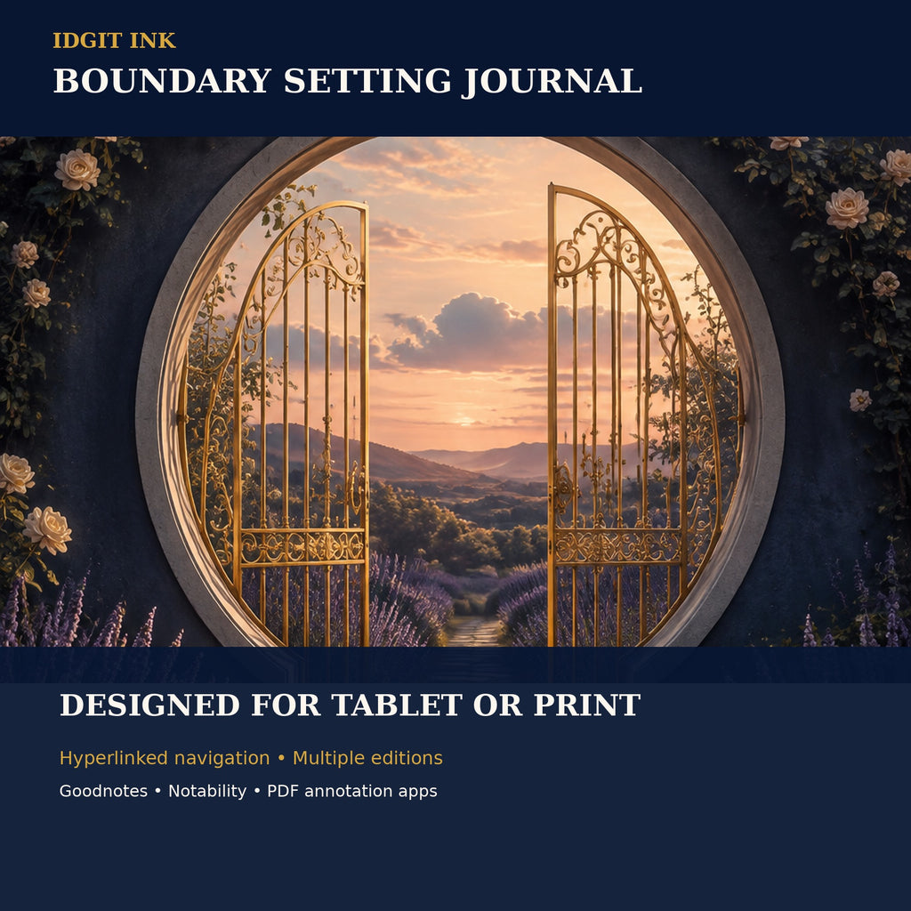 Idgit Ink Boundary-Setting digital journal — 100 PNG digital stickers preview