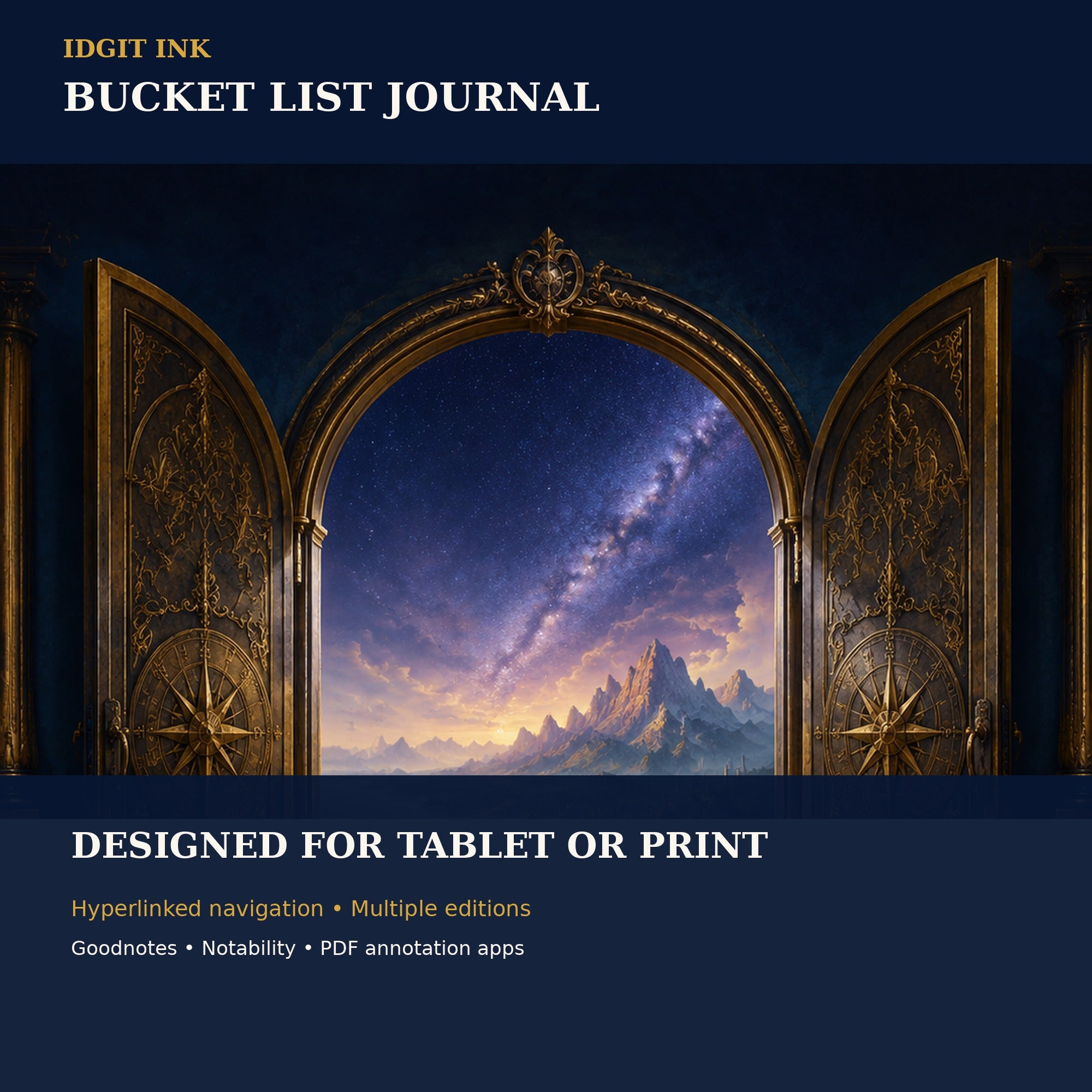 Idgit Ink Bucket-List digital journal — 100 PNG digital stickers preview