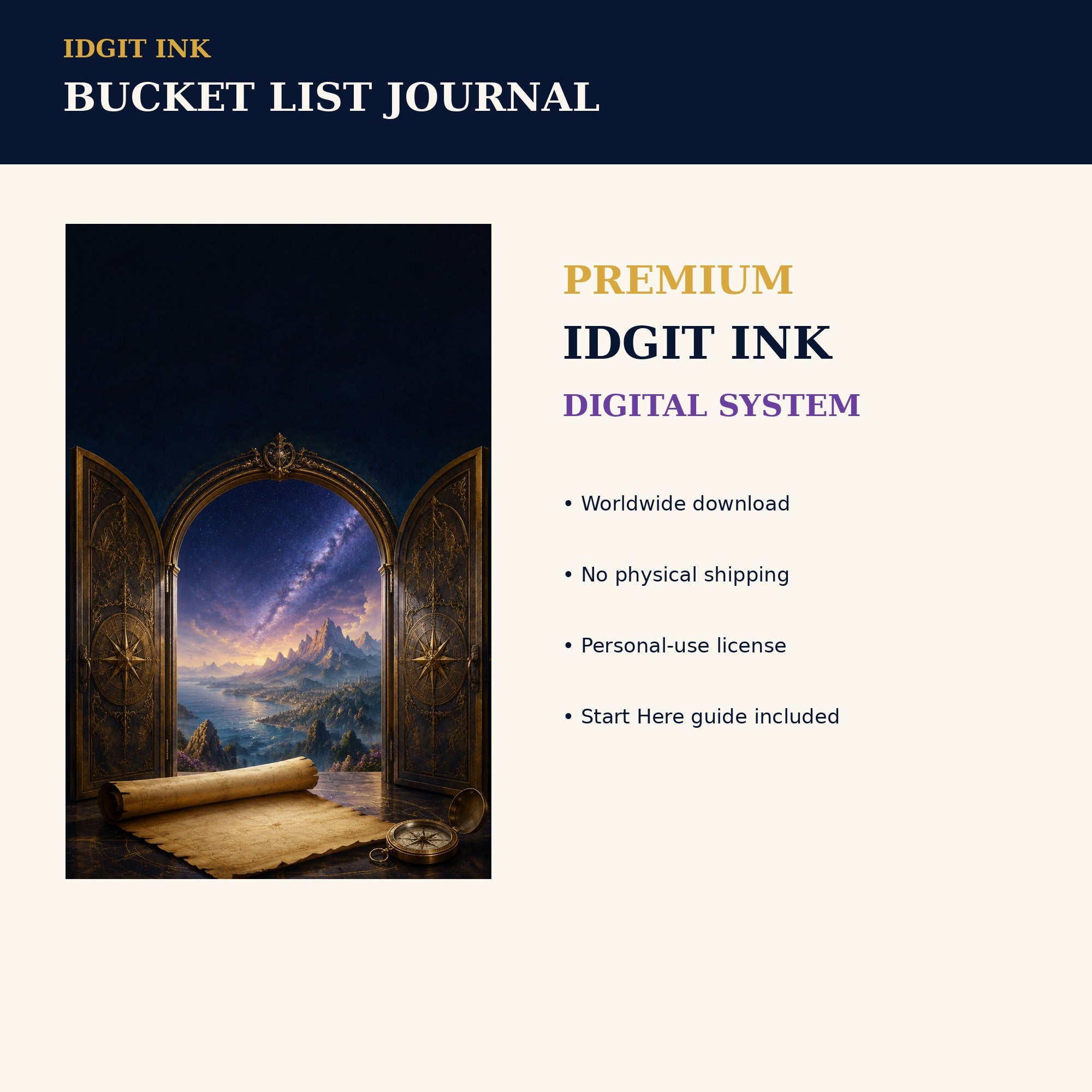 Idgit Ink Bucket-List digital journal — 75 device wallpapers preview