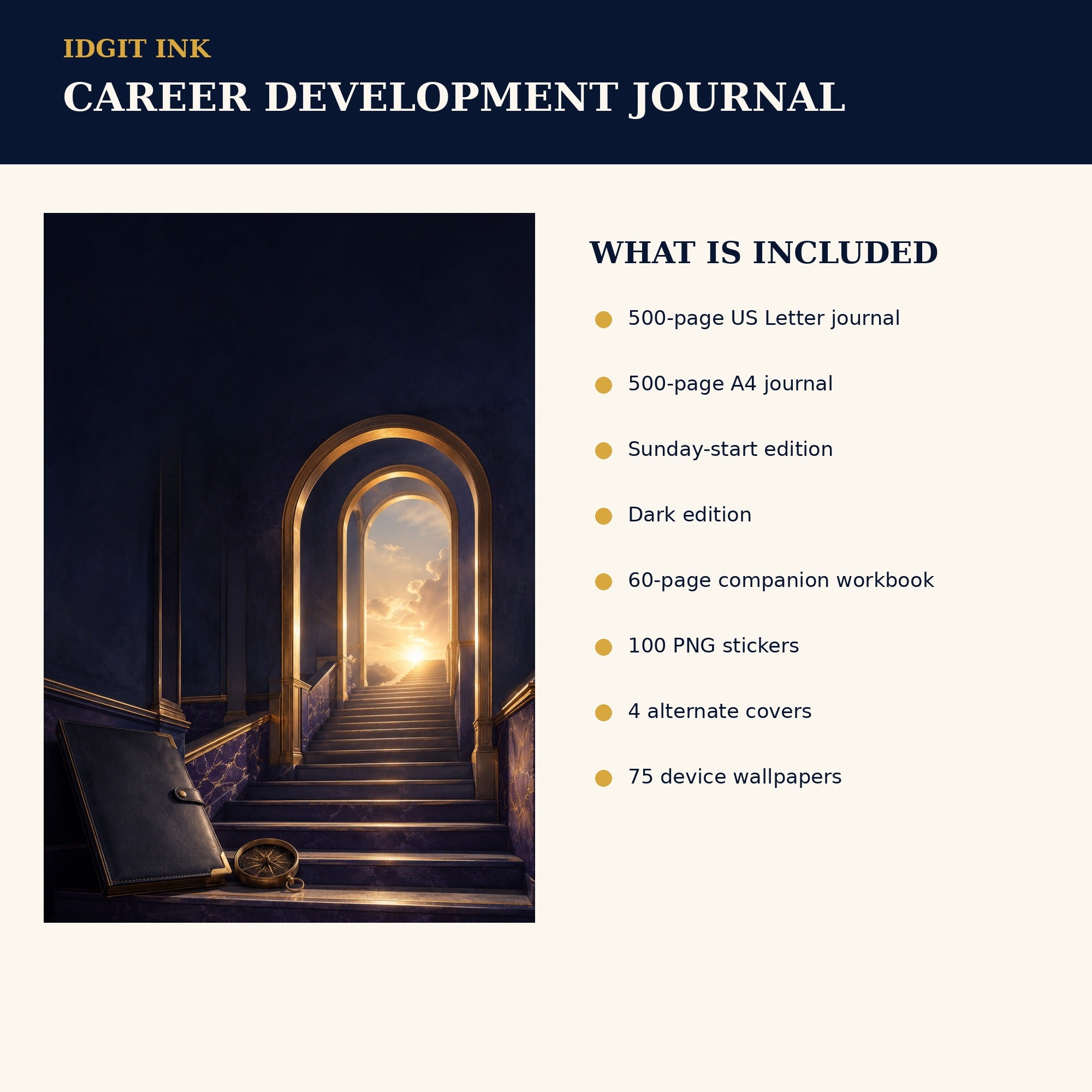 Idgit Ink Career Development digital journal — four alternate journal covers