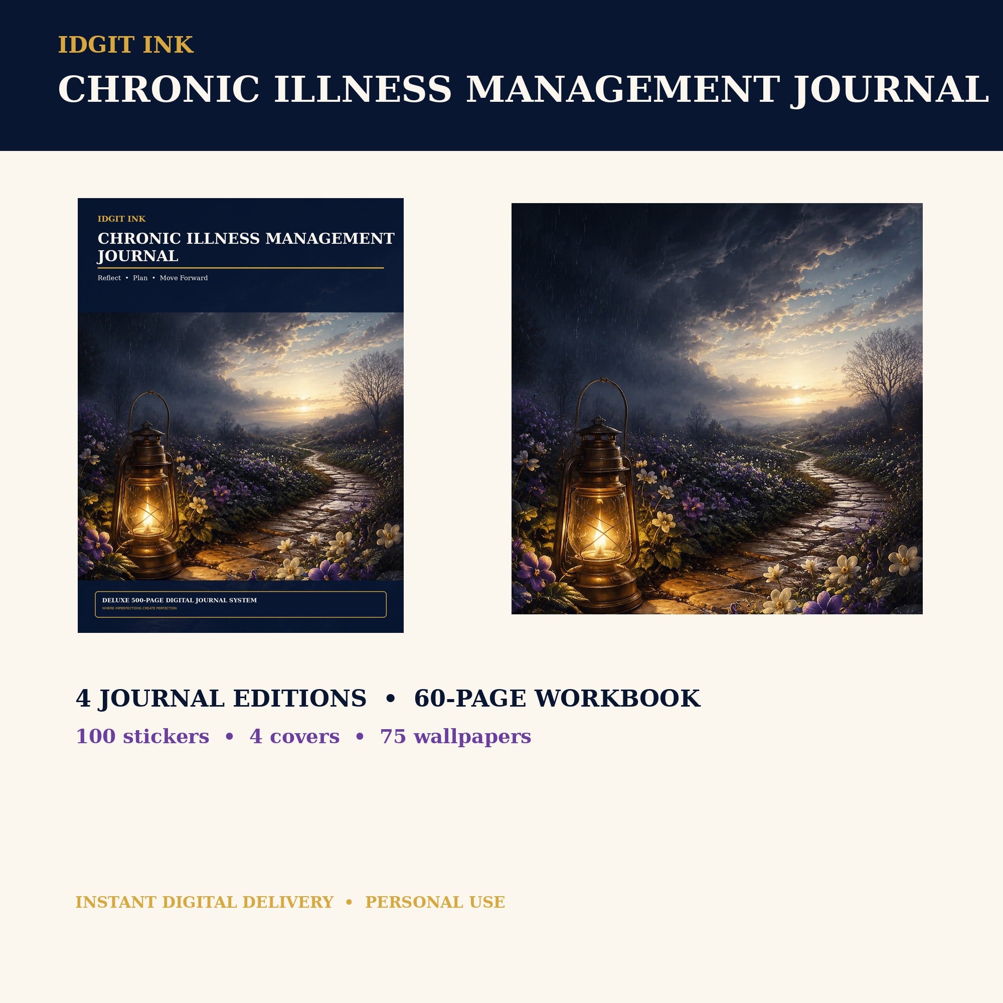 Idgit Ink Chronic-Illness Management digital journal — complete deluxe journal bundle overview