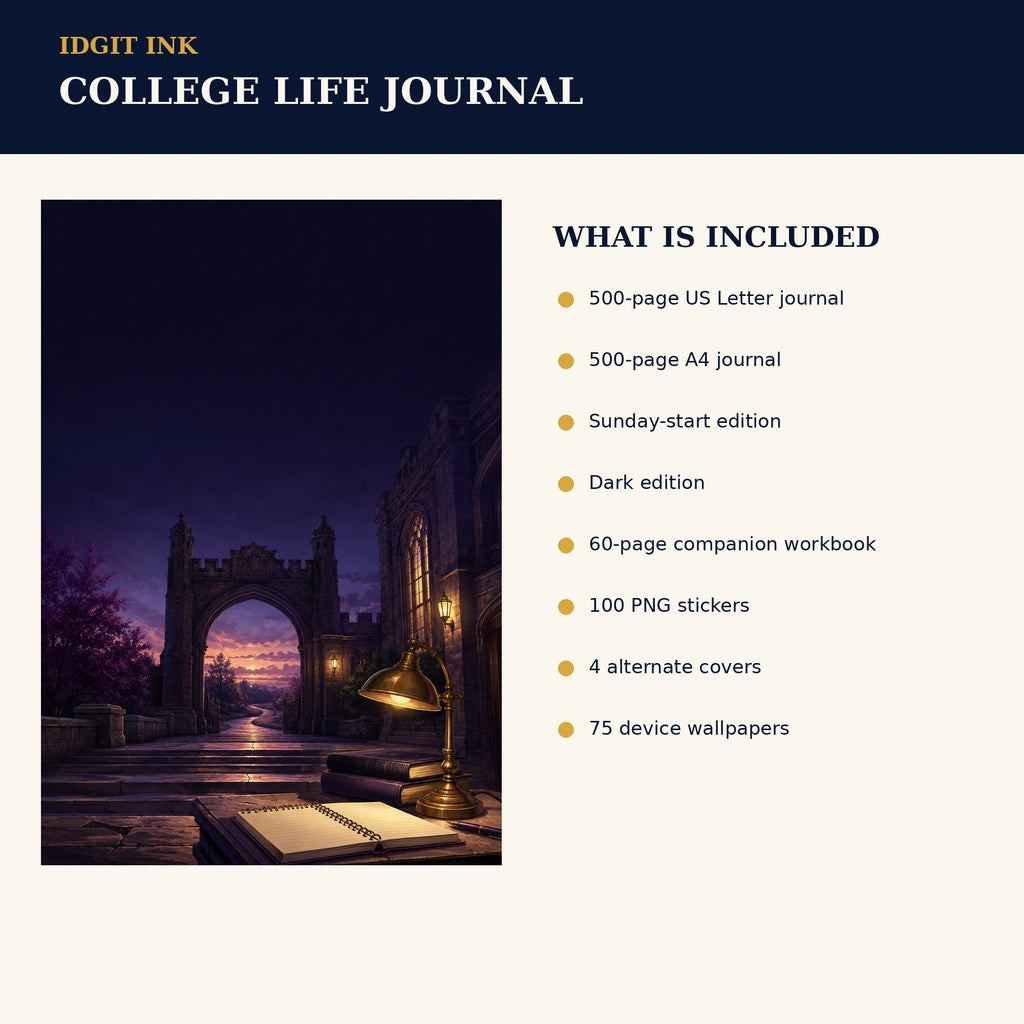 Idgit Ink College-Life digital journal — four alternate journal covers