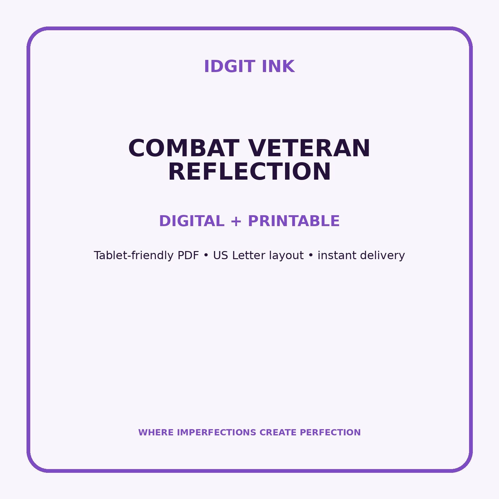 Combat Veteran Reflection Digital Journal – Deluxe 500-Page Planner — listing image 4 of 4
