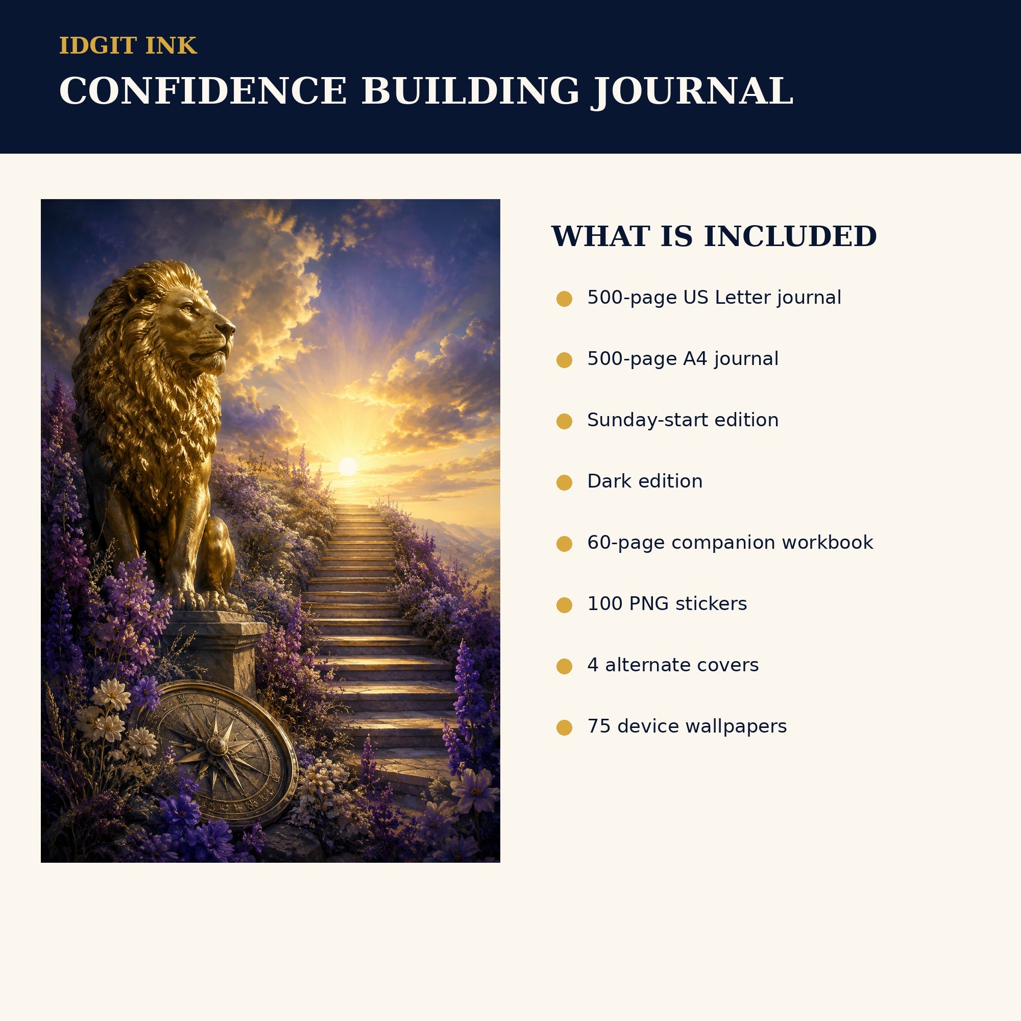 Idgit Ink Confidence-Building digital journal — four alternate journal covers