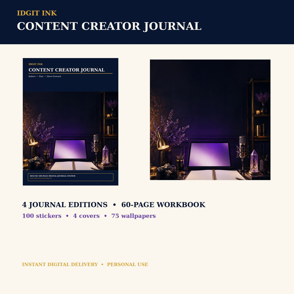 Idgit Ink Content-Creator digital journal — complete deluxe journal bundle overview