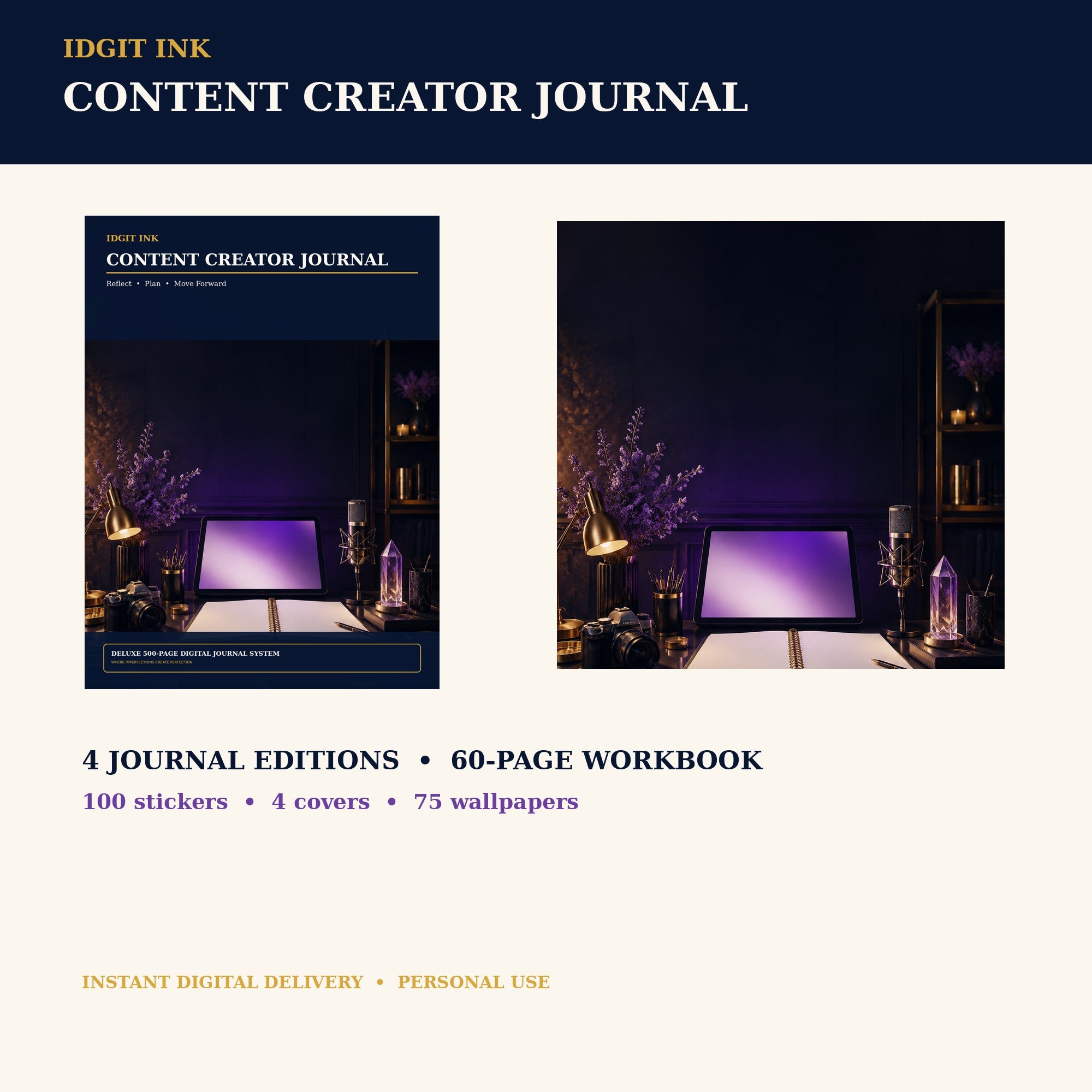 Idgit Ink Content-Creator digital journal — complete deluxe journal bundle overview