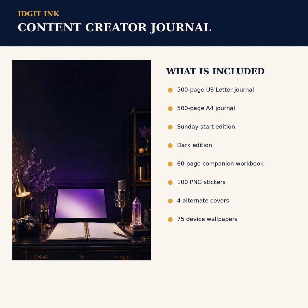 Idgit Ink Content-Creator digital journal — four alternate journal covers