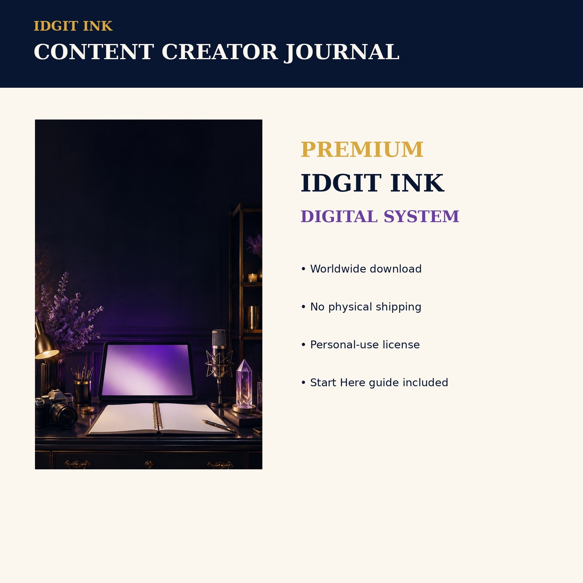 Idgit Ink Content-Creator digital journal — 75 device wallpapers preview