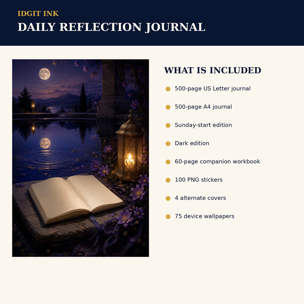 Idgit Ink Daily Reflection digital journal — four alternate journal covers