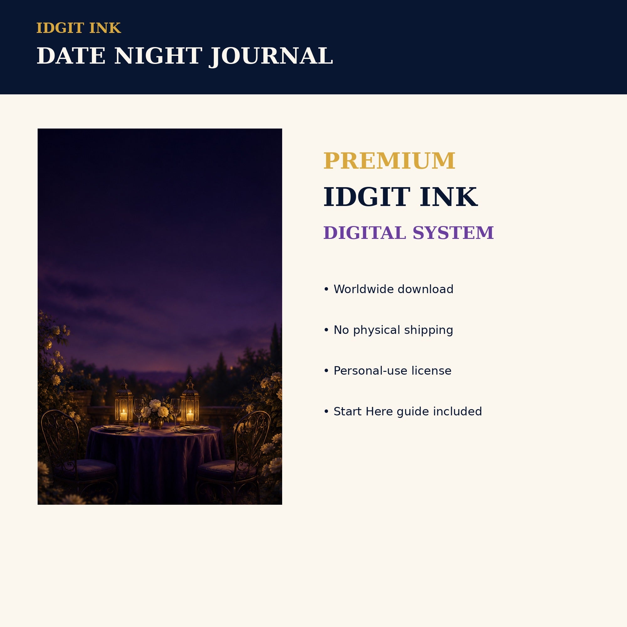 Idgit Ink Date-Night digital journal — 75 device wallpapers preview