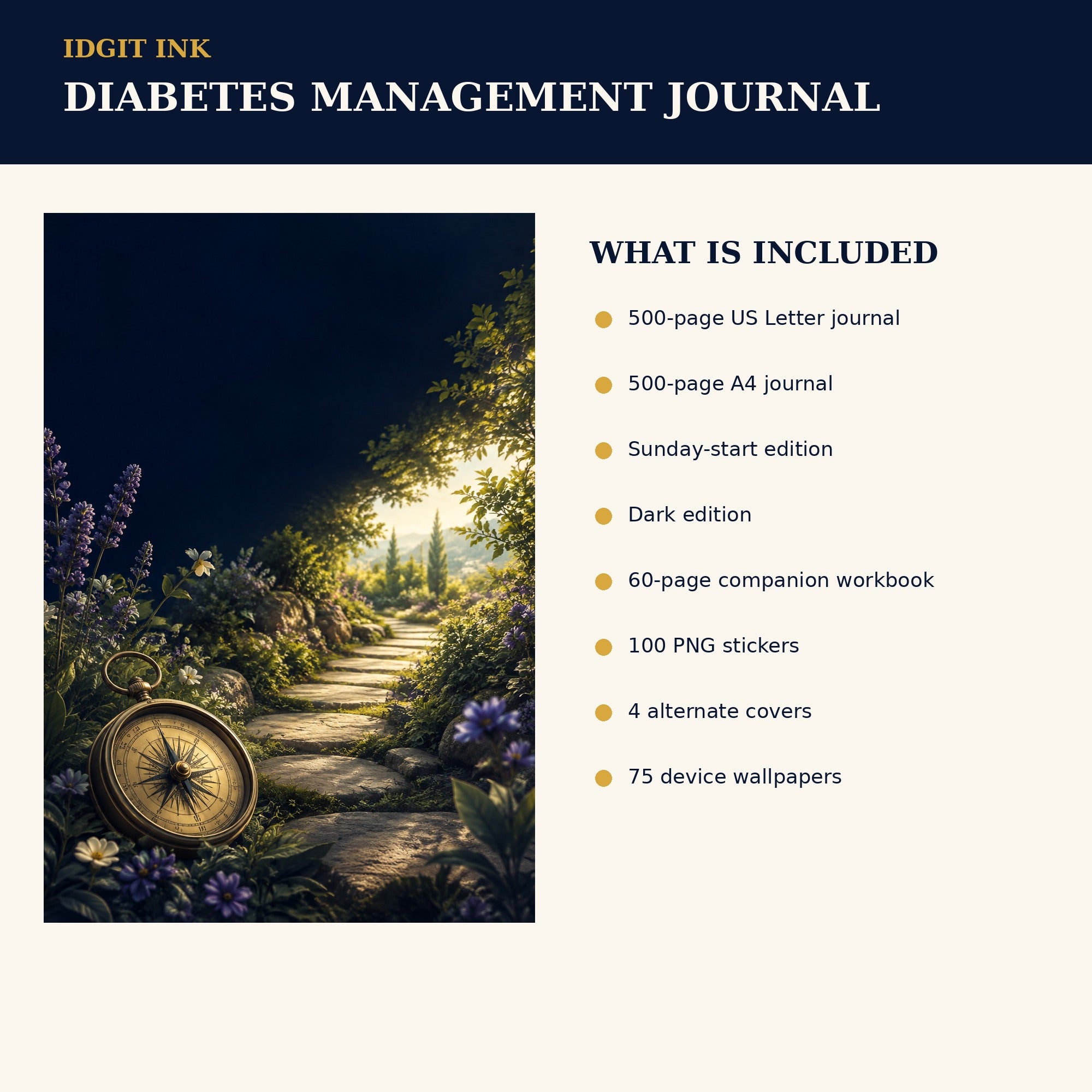 Idgit Ink Diabetes Management digital journal — four alternate journal covers