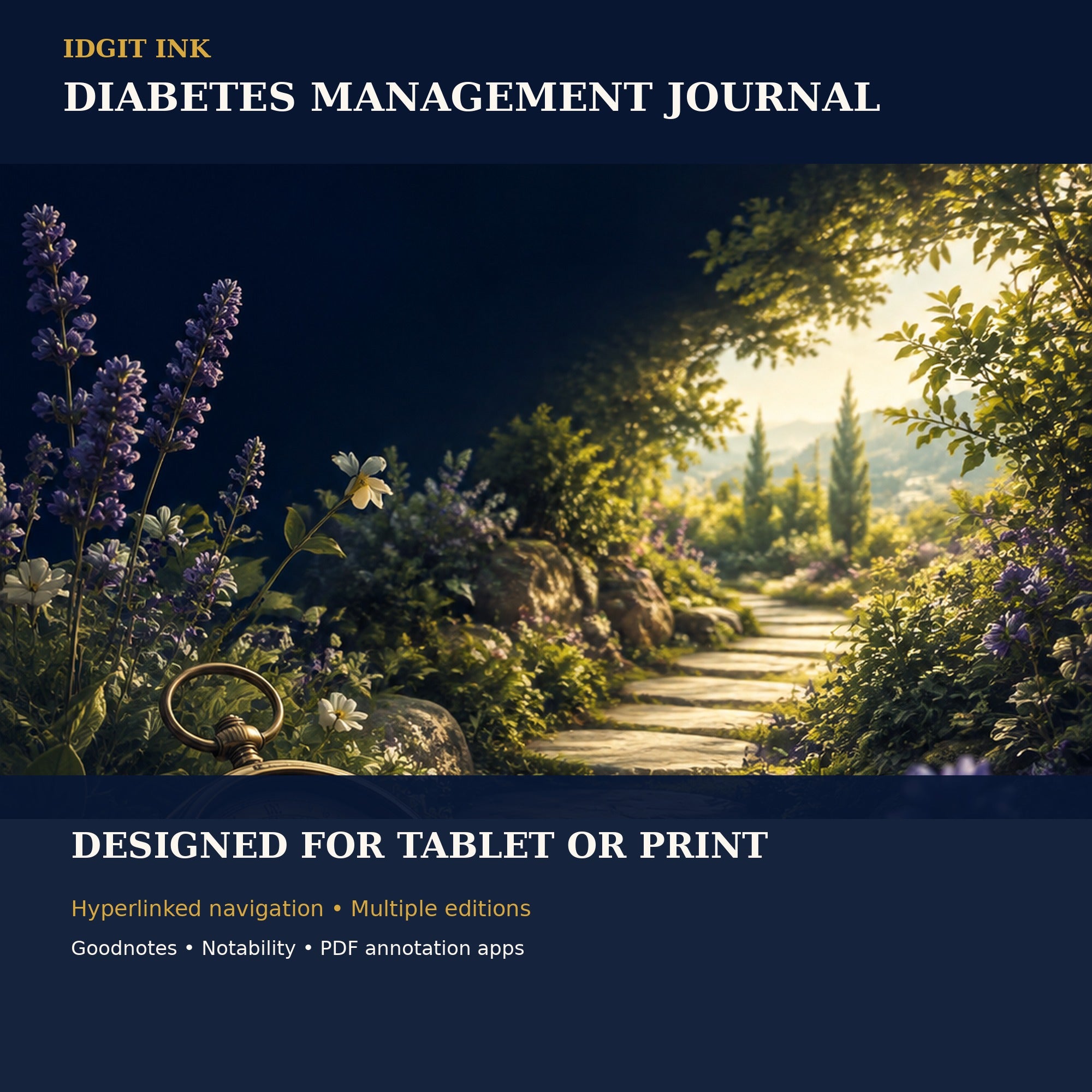 Idgit Ink Diabetes Management digital journal — 100 PNG digital stickers preview