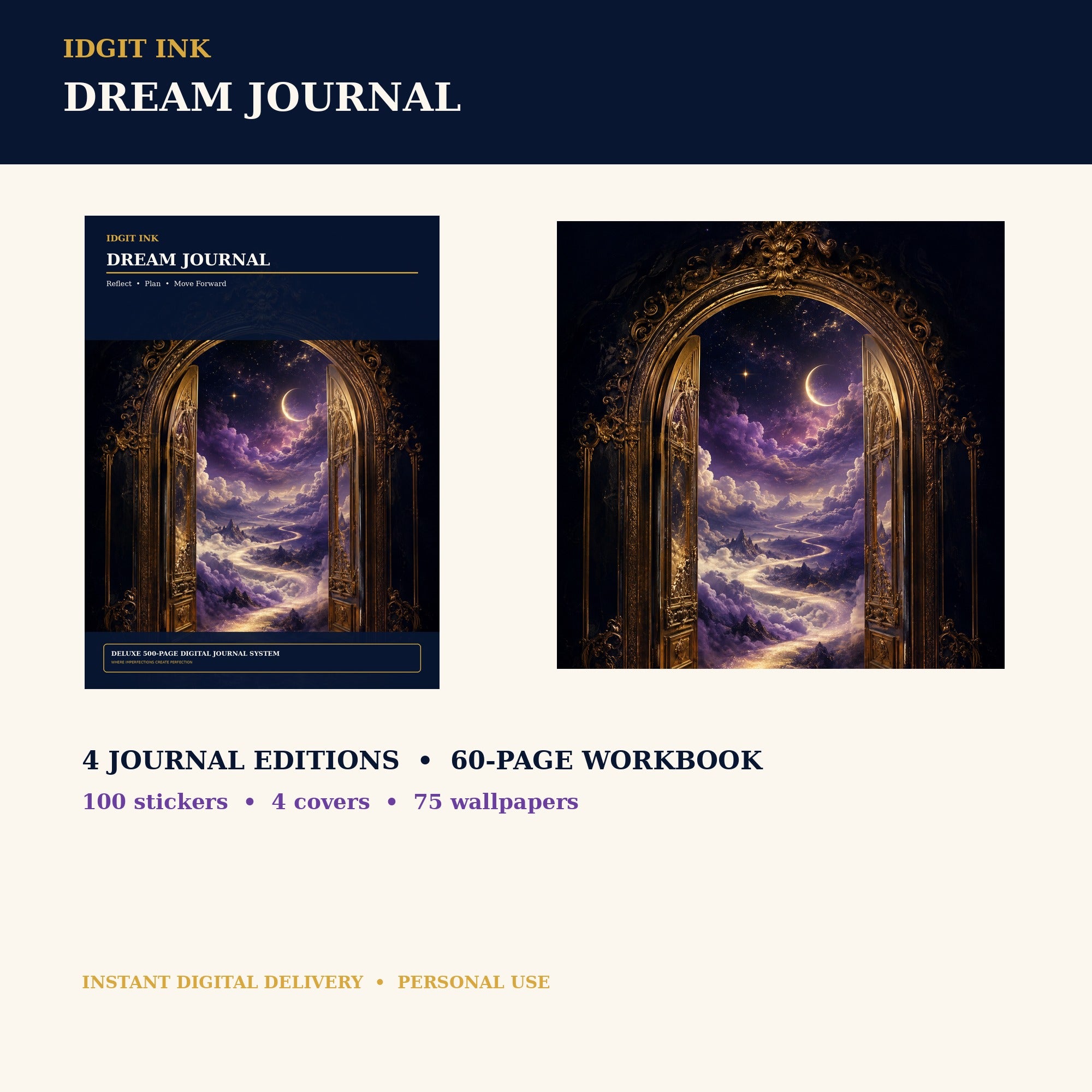 Idgit Ink Dream digital journal — complete deluxe journal bundle overview