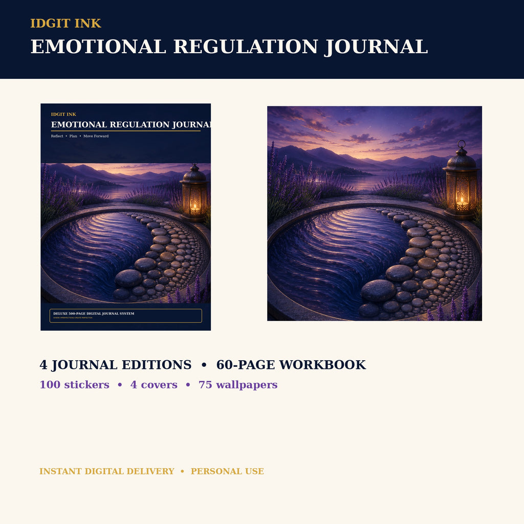 Idgit Ink Emotional-Regulation digital journal — complete deluxe journal bundle overview