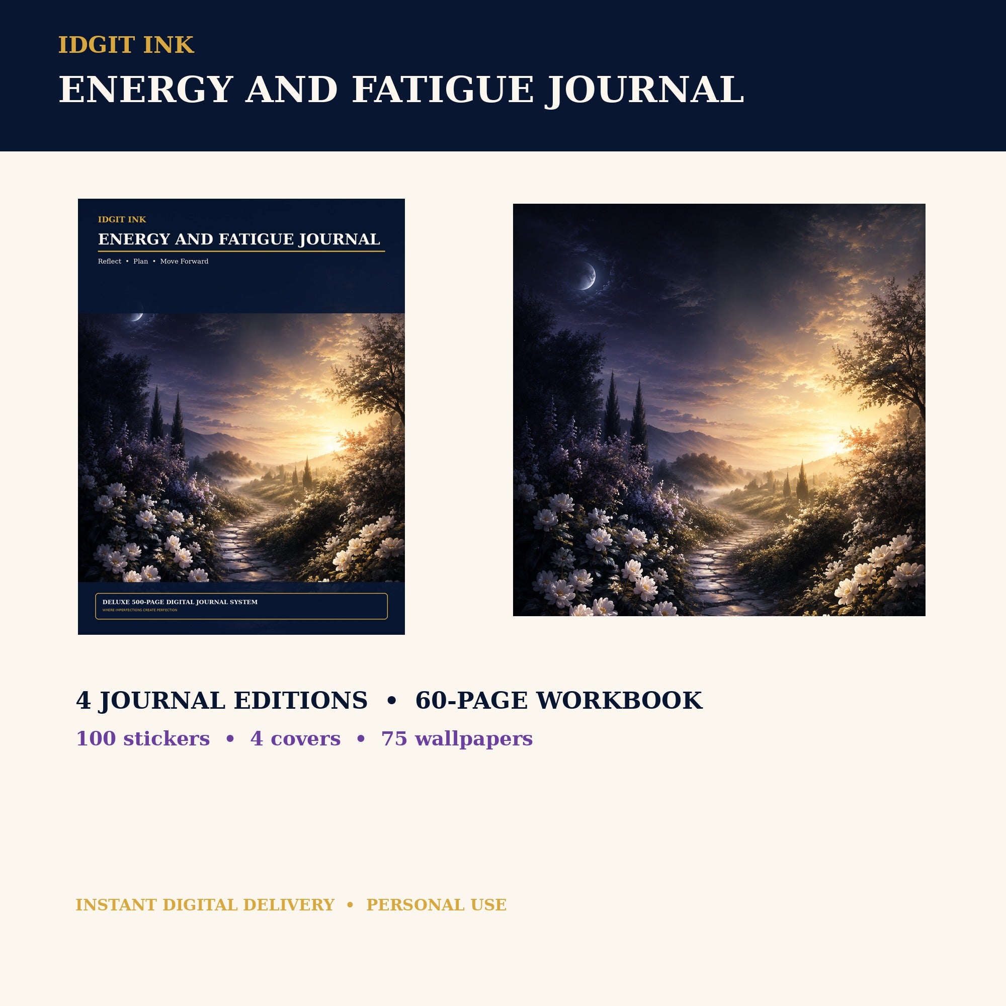Idgit Ink Energy and Fatigue digital journal — complete deluxe journal bundle overview