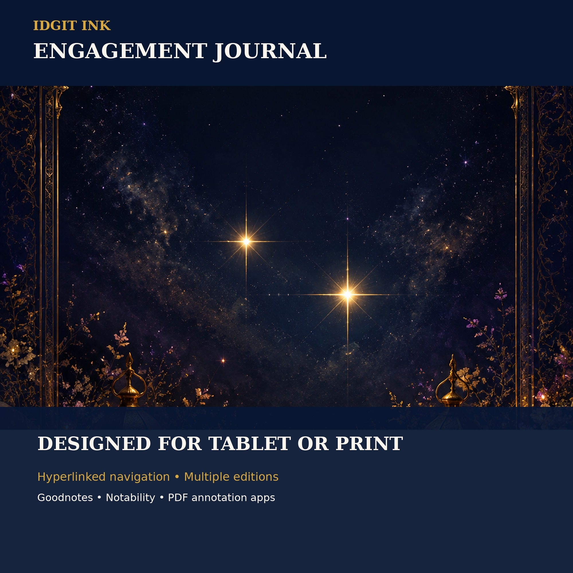Idgit Ink Engagement digital journal — 100 PNG digital stickers preview
