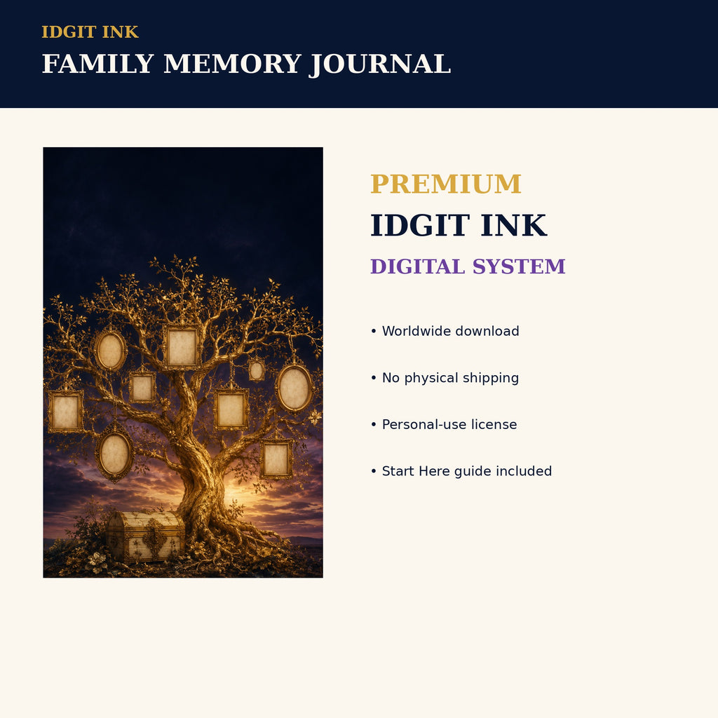 Idgit Ink Family Memory digital journal — 75 device wallpapers preview